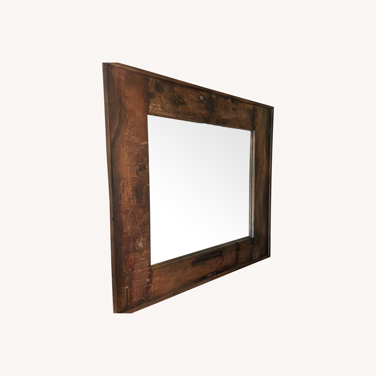 RH Reclaimed Salvaged Boat Wood Wall Mirror AptDeco