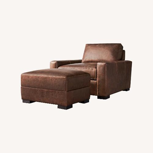 Restoration Hardware Brown Leather Maxwell Chair AptDeco