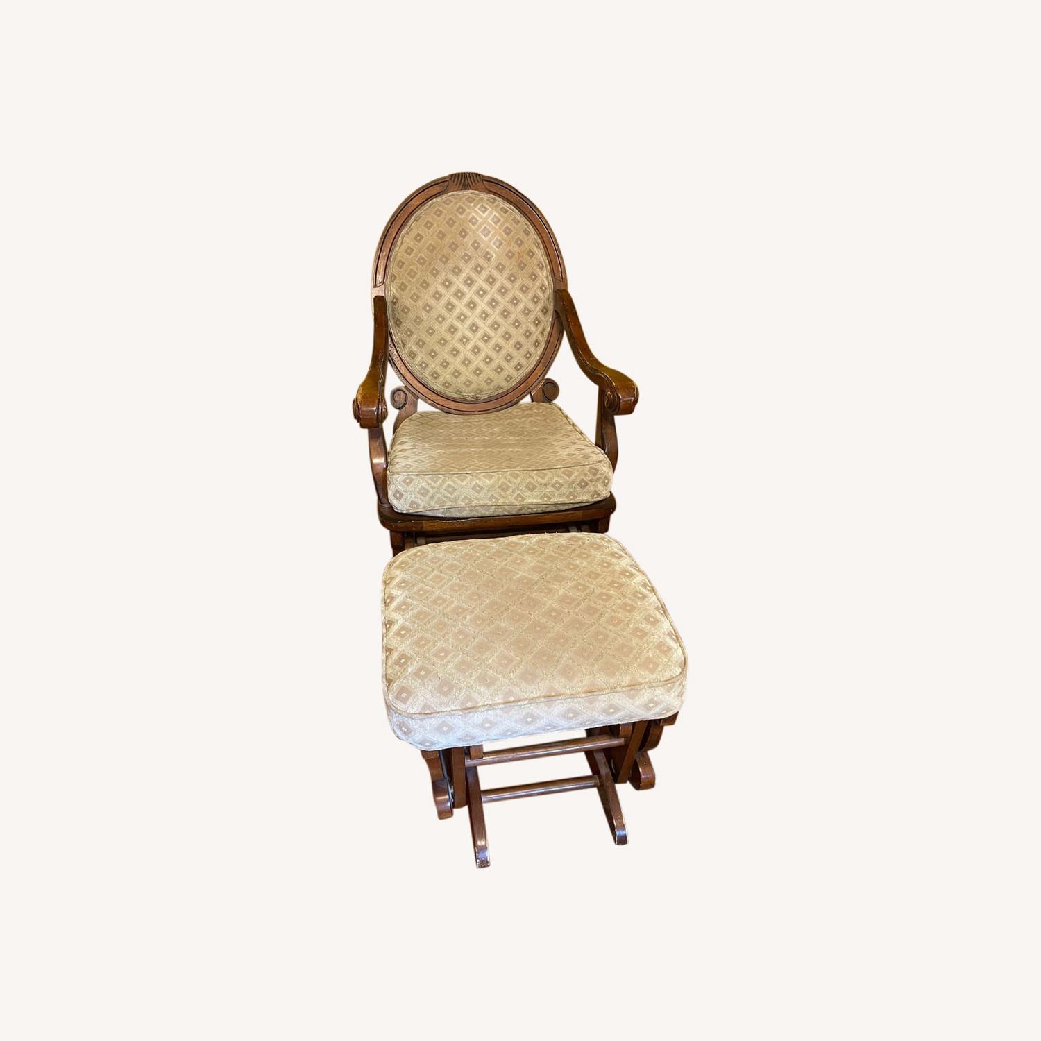 Antique Rocking Chair With Ottoman - image-0