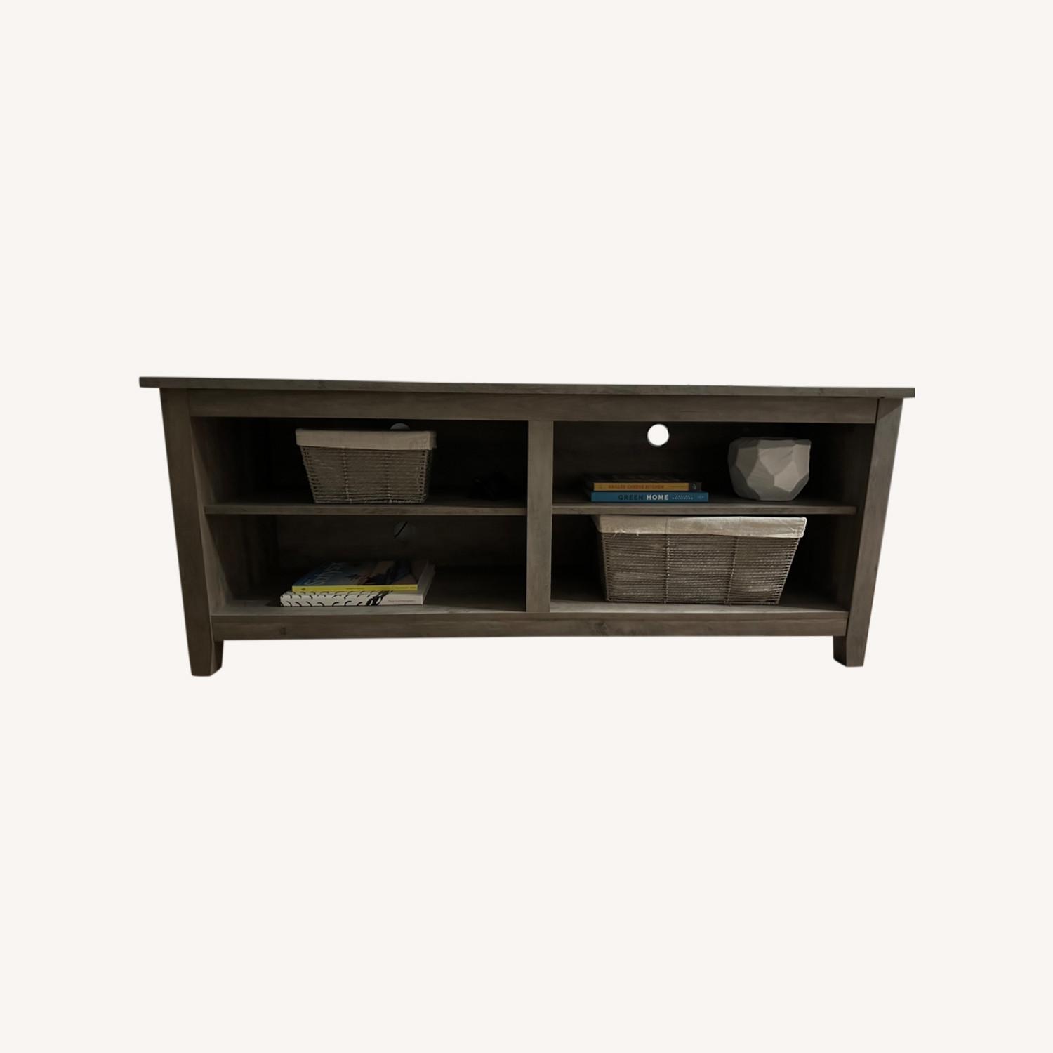 Sunburry Gray Wood TV Stand - image-0