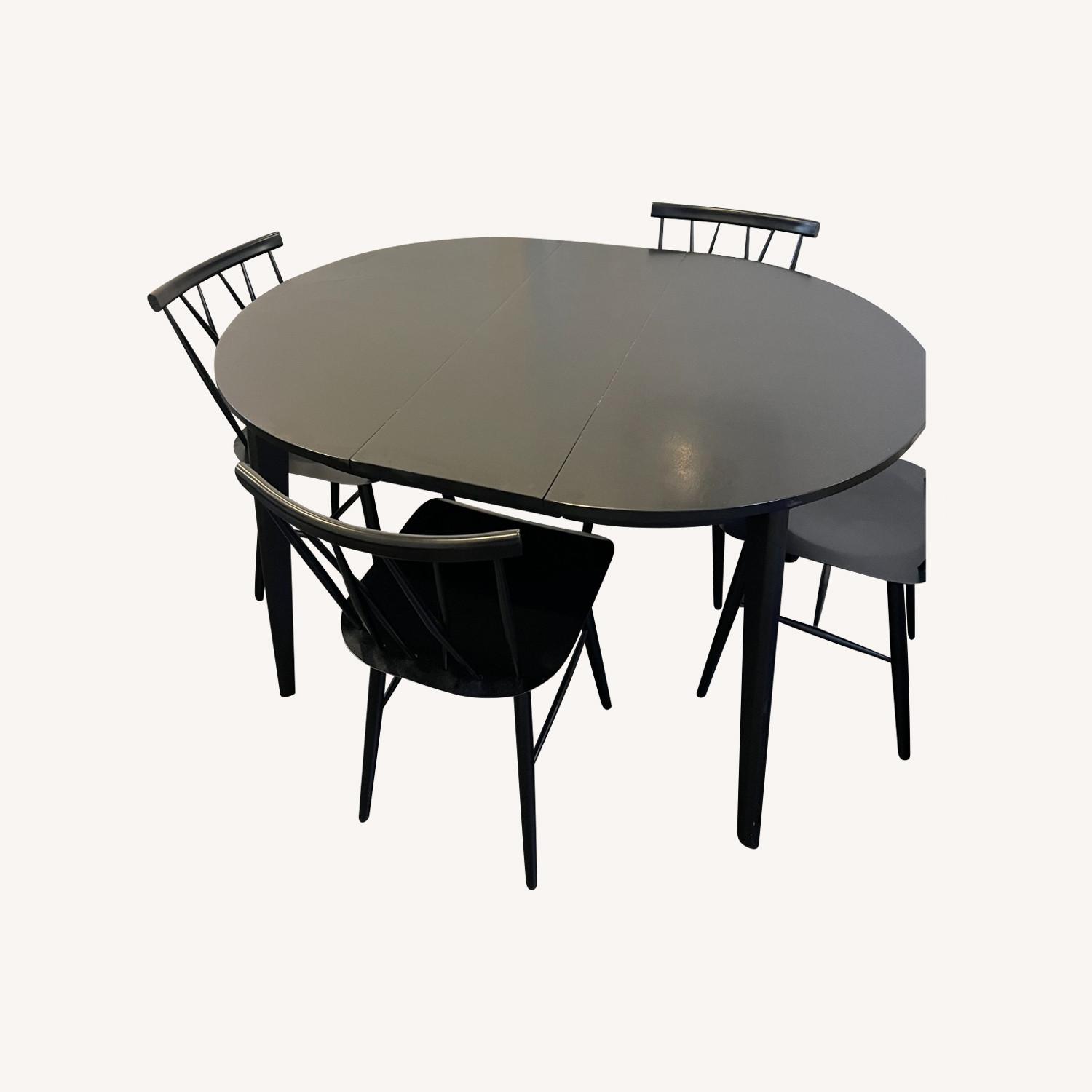 Threshold Black Extendable Table & Chairs Set - image-0