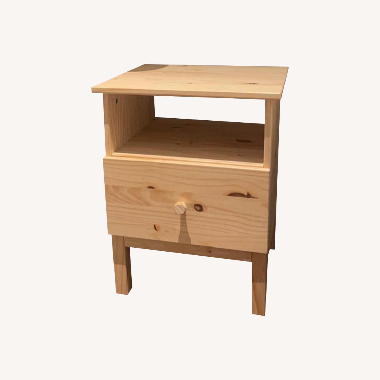 IKEA Wooden Side Table with Drawer - image-0