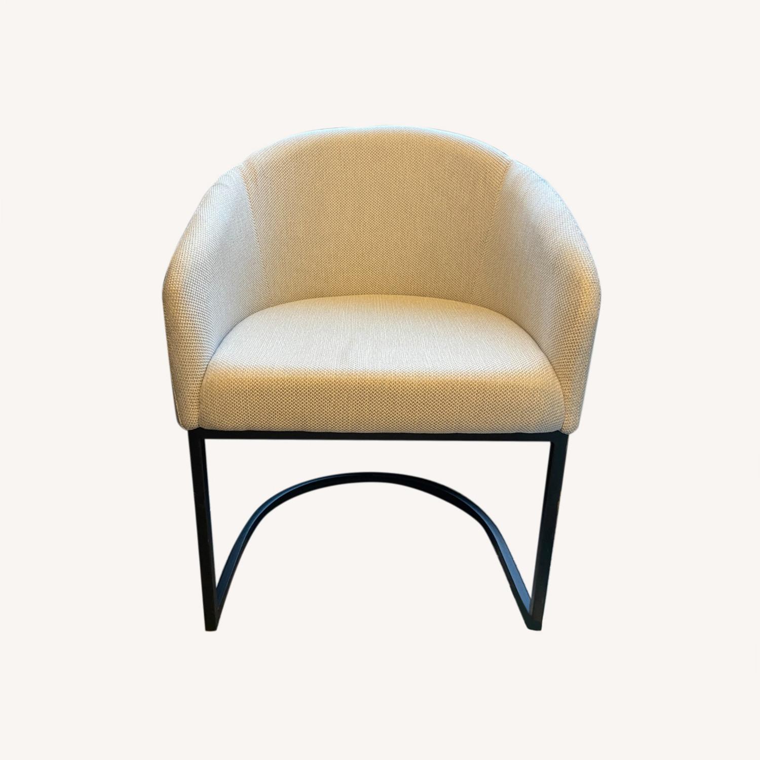 Modern Round-Back Accent Chair in Grey - image-0