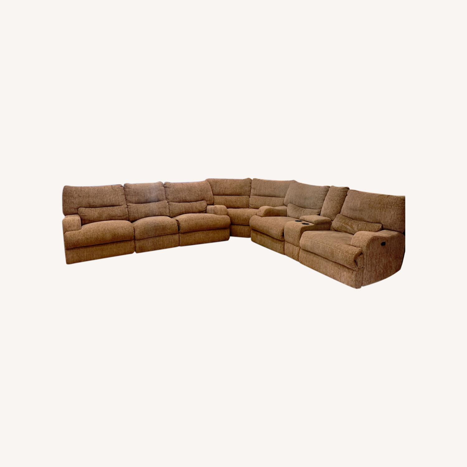 3- piece Sectional With Console & 4 Power Recliners - image-0