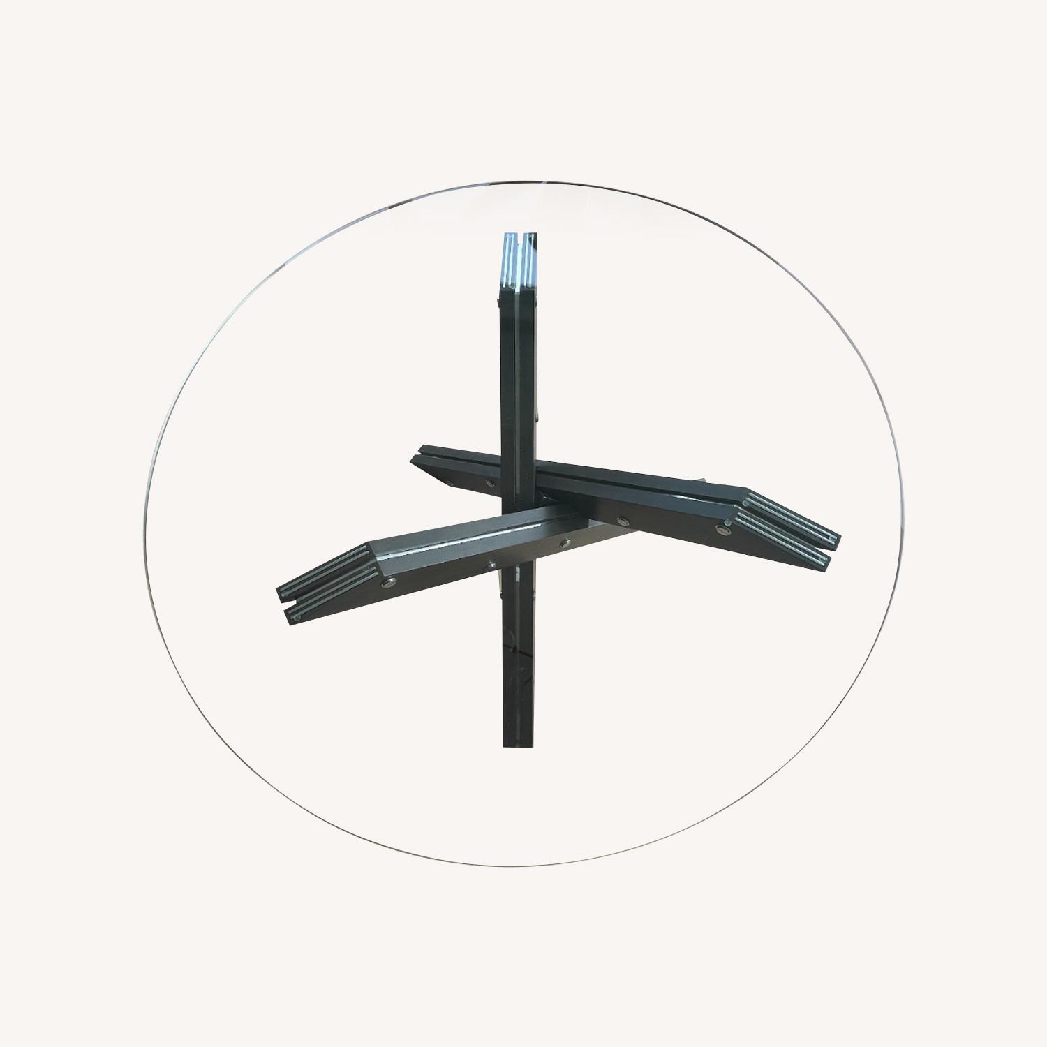 Restoration Hardware Round Glass Dining Table - image-0