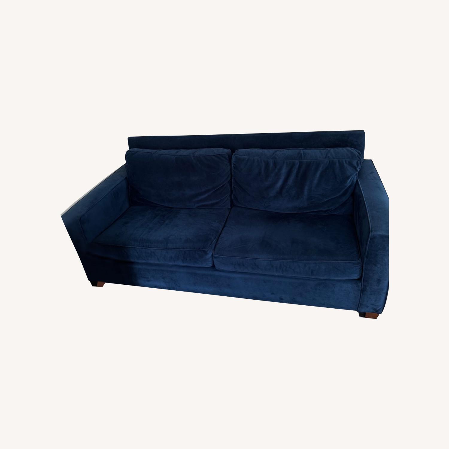 West Elm MidCentury Modern Navy Sofa AptDeco