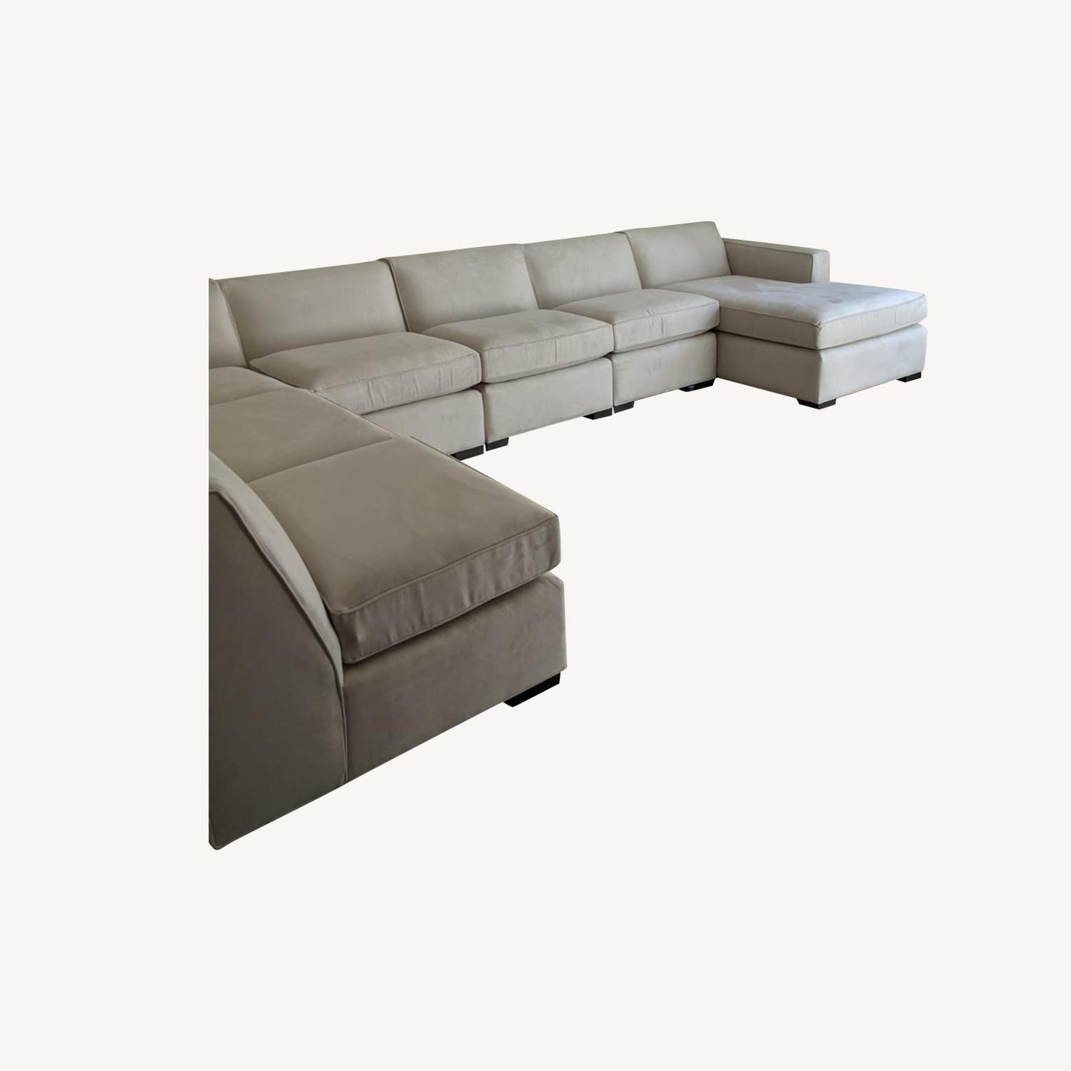Room & Board White Microfiber Sectional - AptDeco