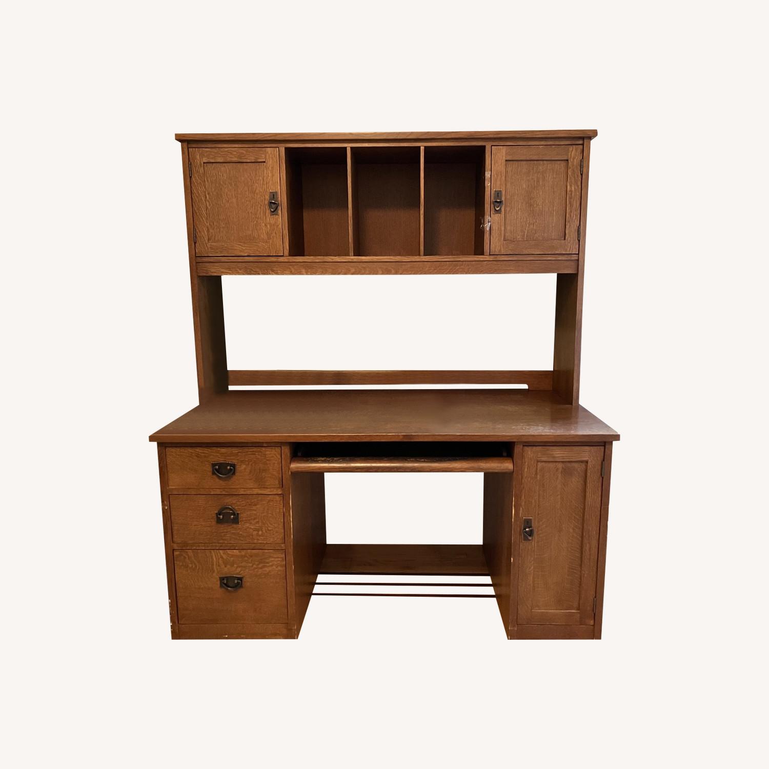 Stickley Executive Desk With Hutch - image-0