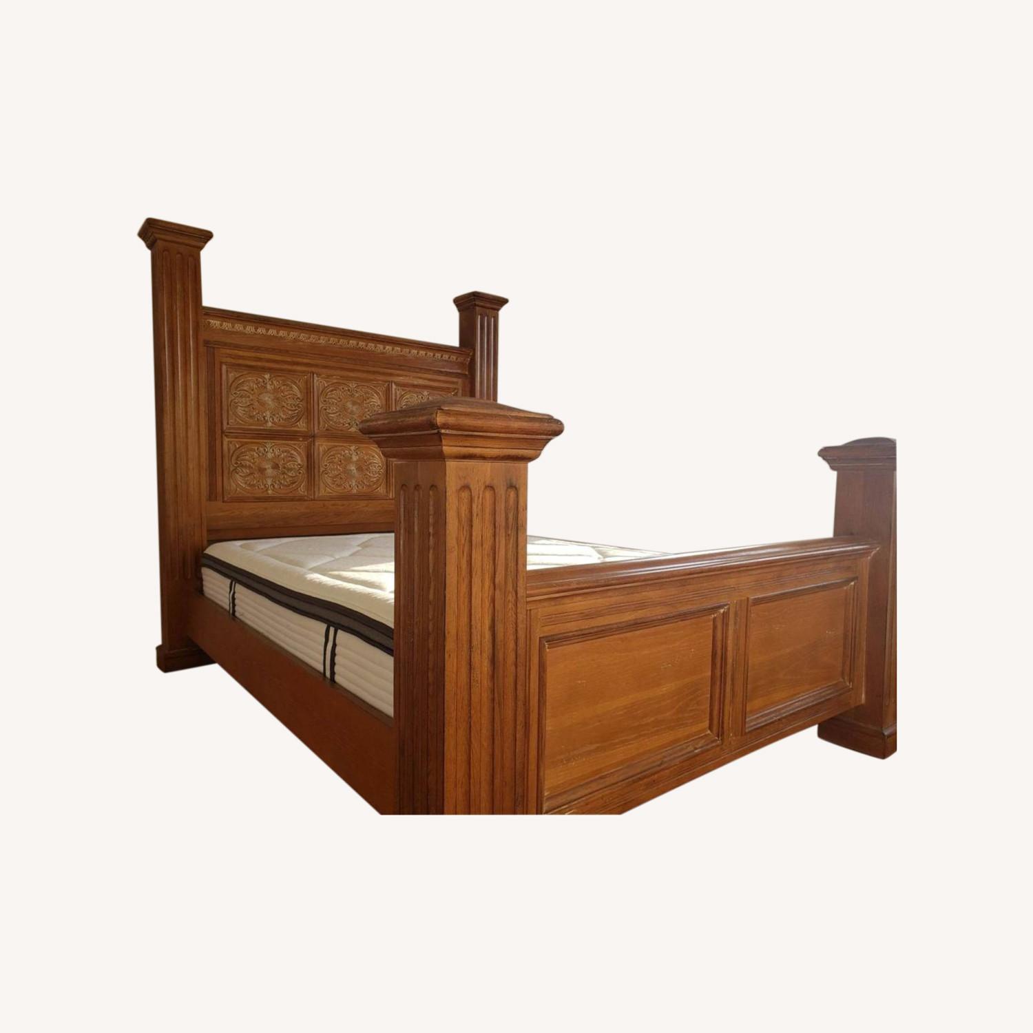Drexel Belle Aire Solid Oak Queen Bedframe - image-0