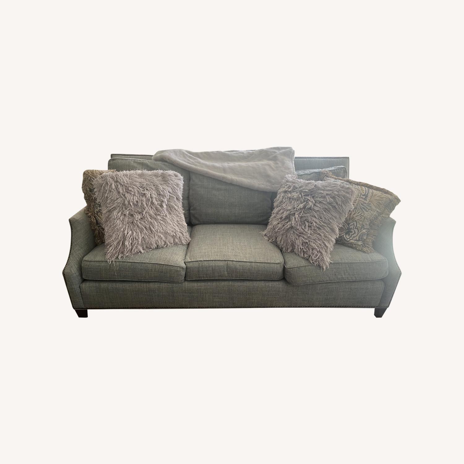 Huntington House Blue stitched 3 Seater Sofa - image-0