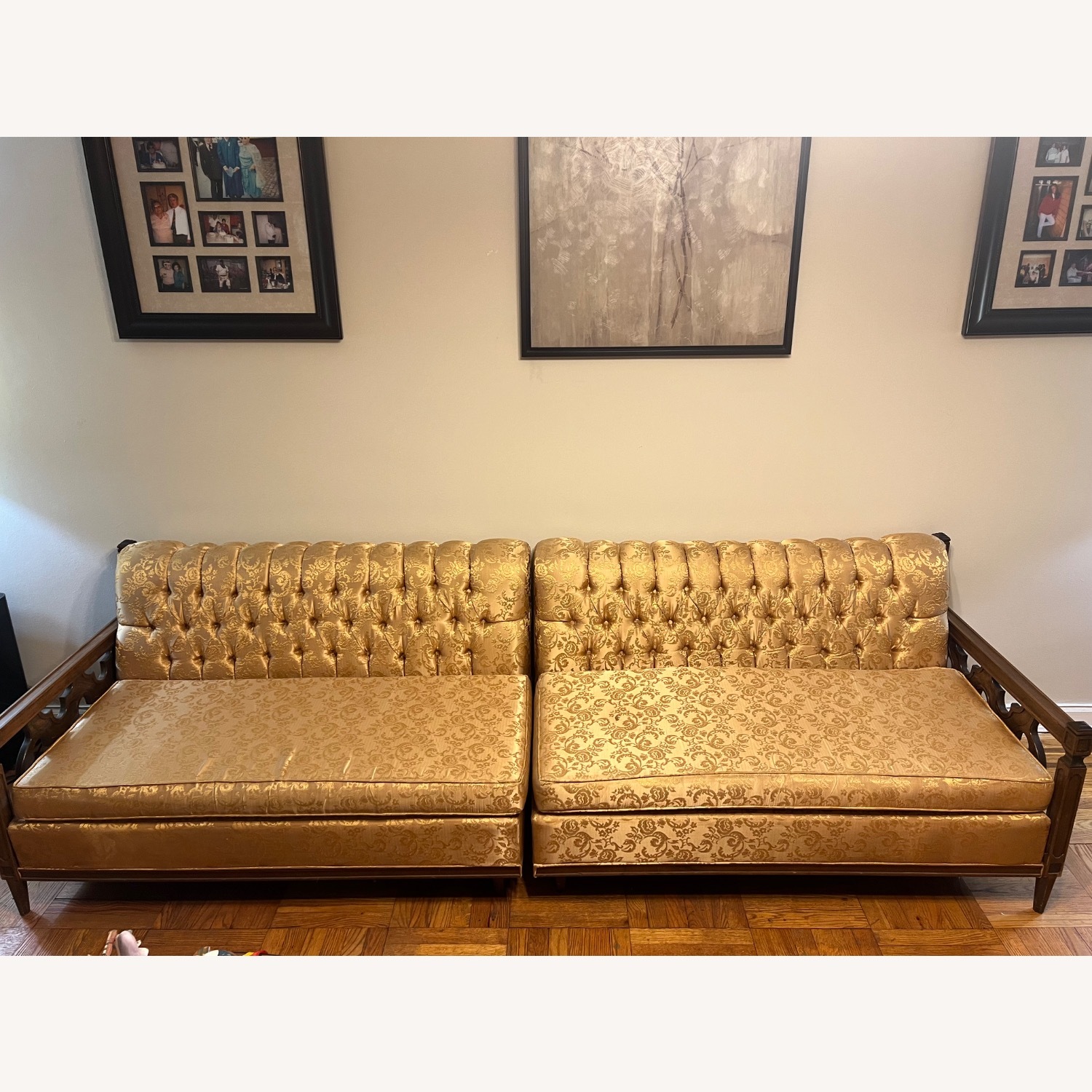 Left Arm Vintage Sofa - Circa 1970 (1 of 3 pieces) - image-7