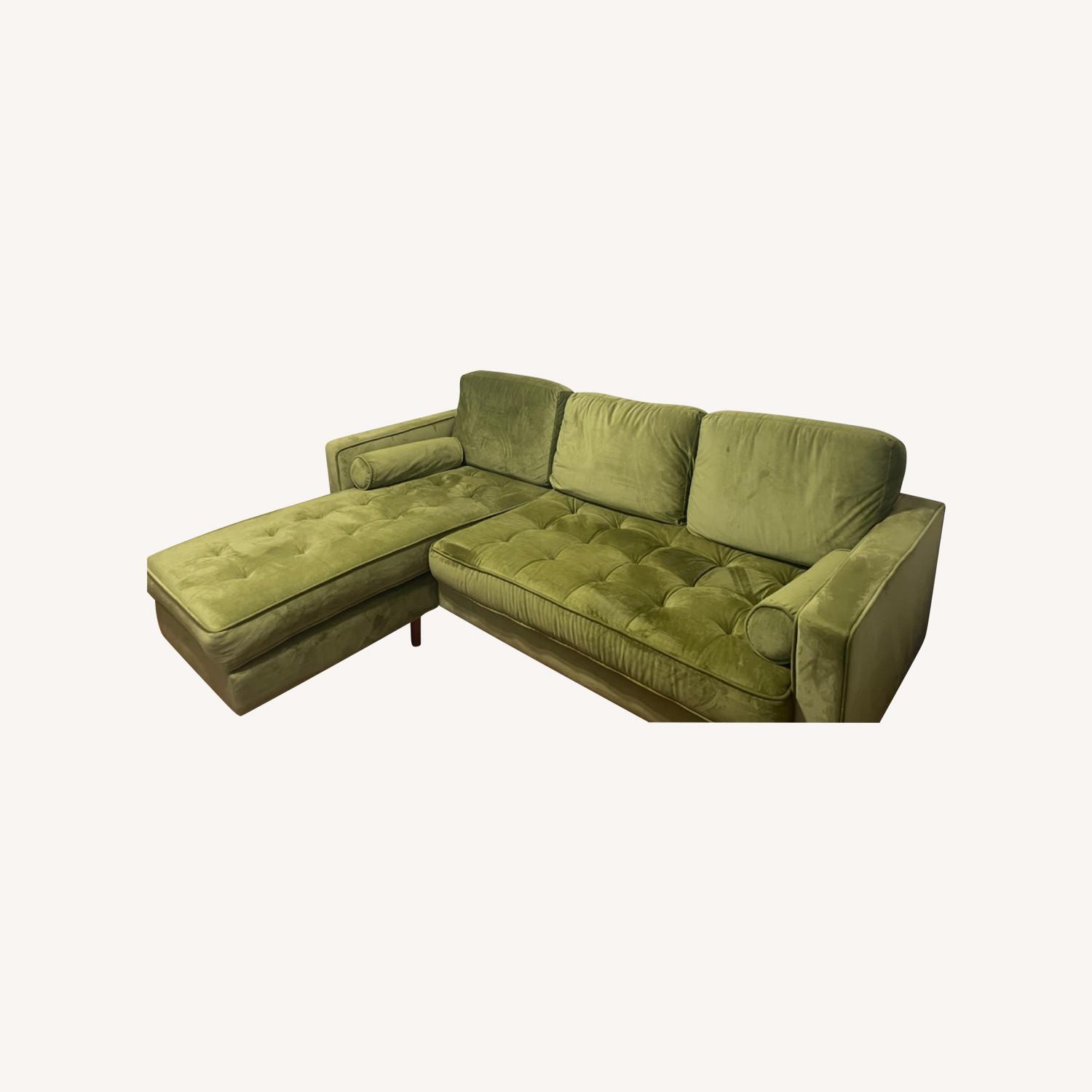 Lime Green Reversible 2-Piece Sectional - image-0