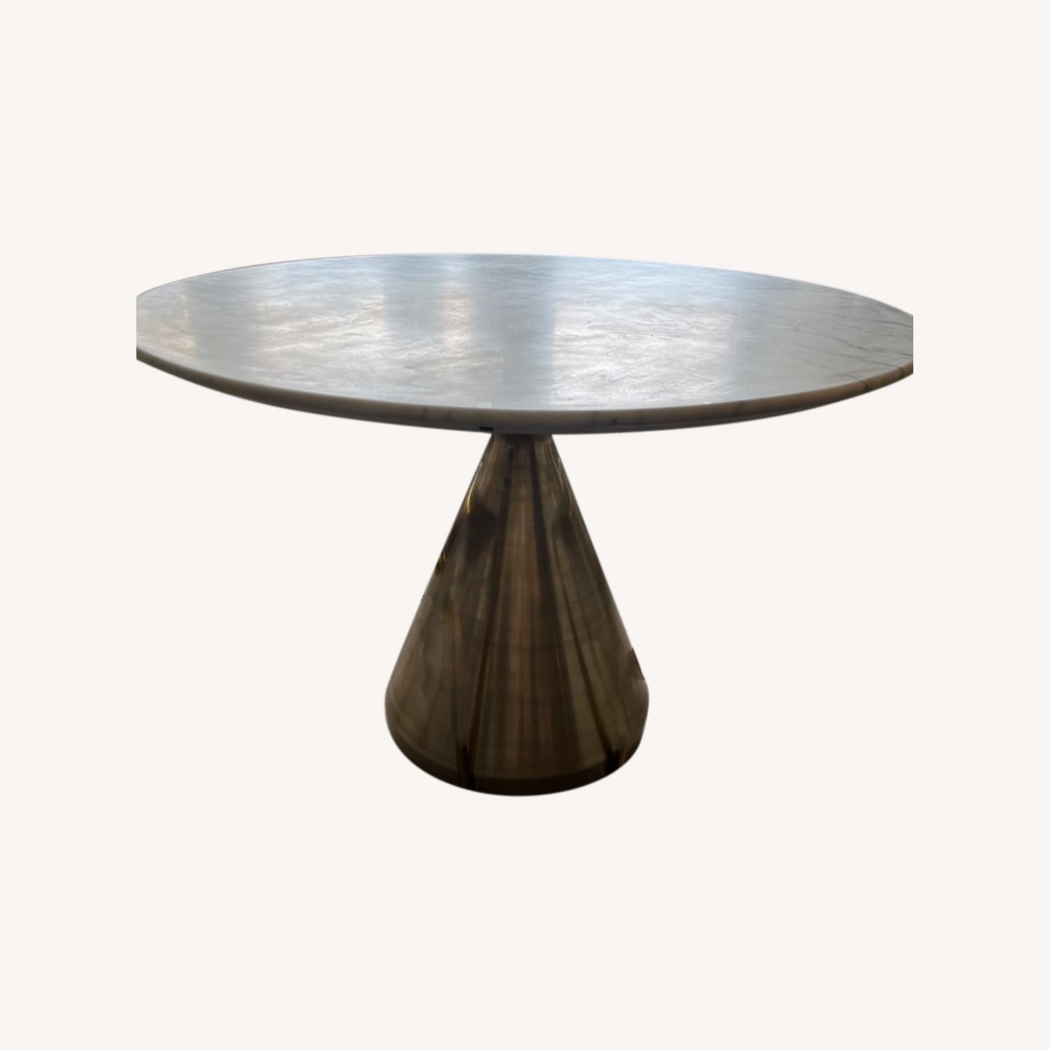 West Elm Marble Round Dining Table - image-0