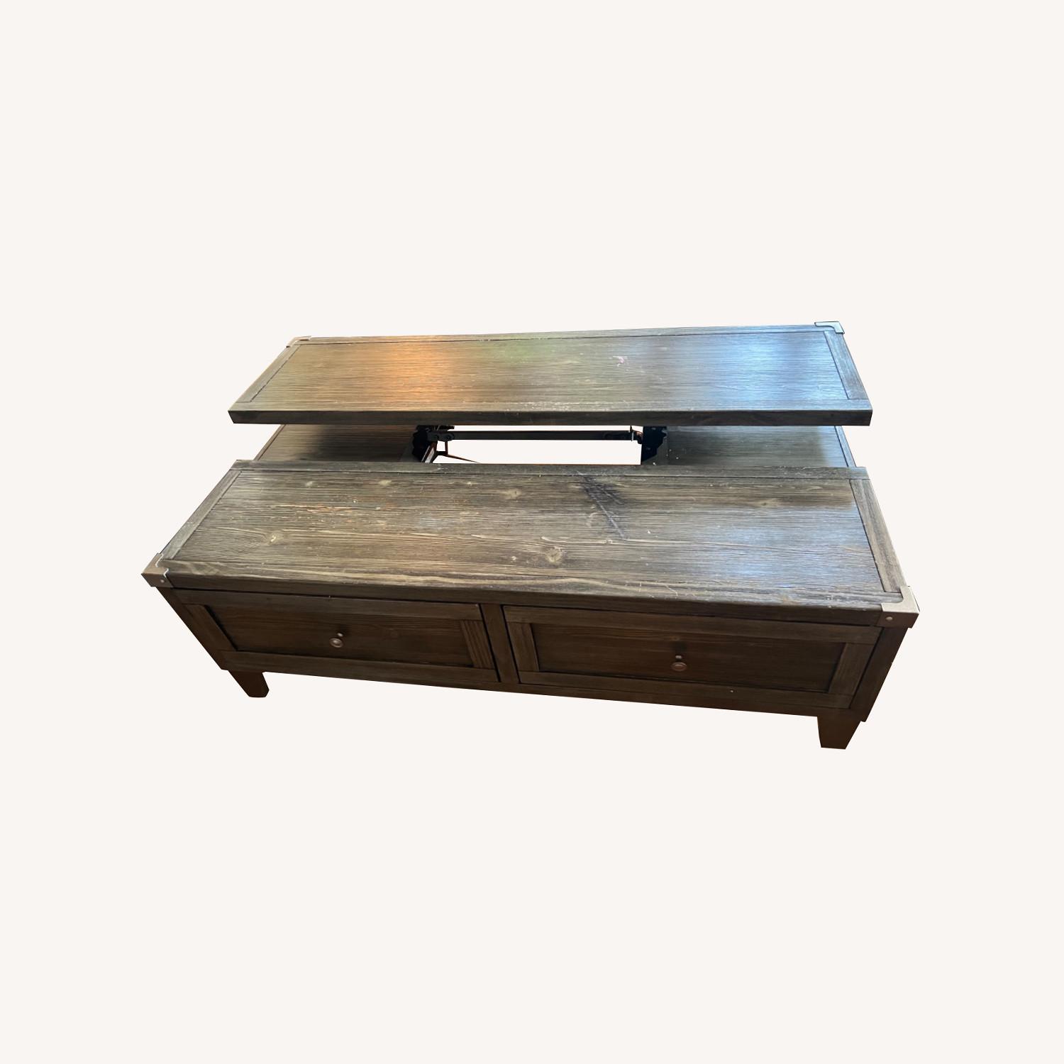 Raymour & Flanigan Rustic Coffee Table - image-0