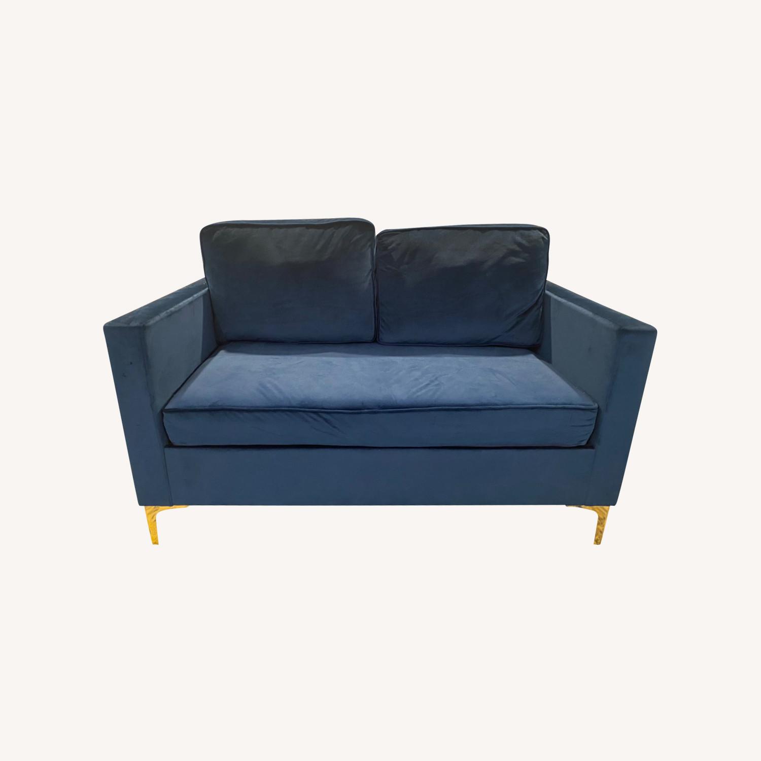 Velvet Blue Loveseat - image-0