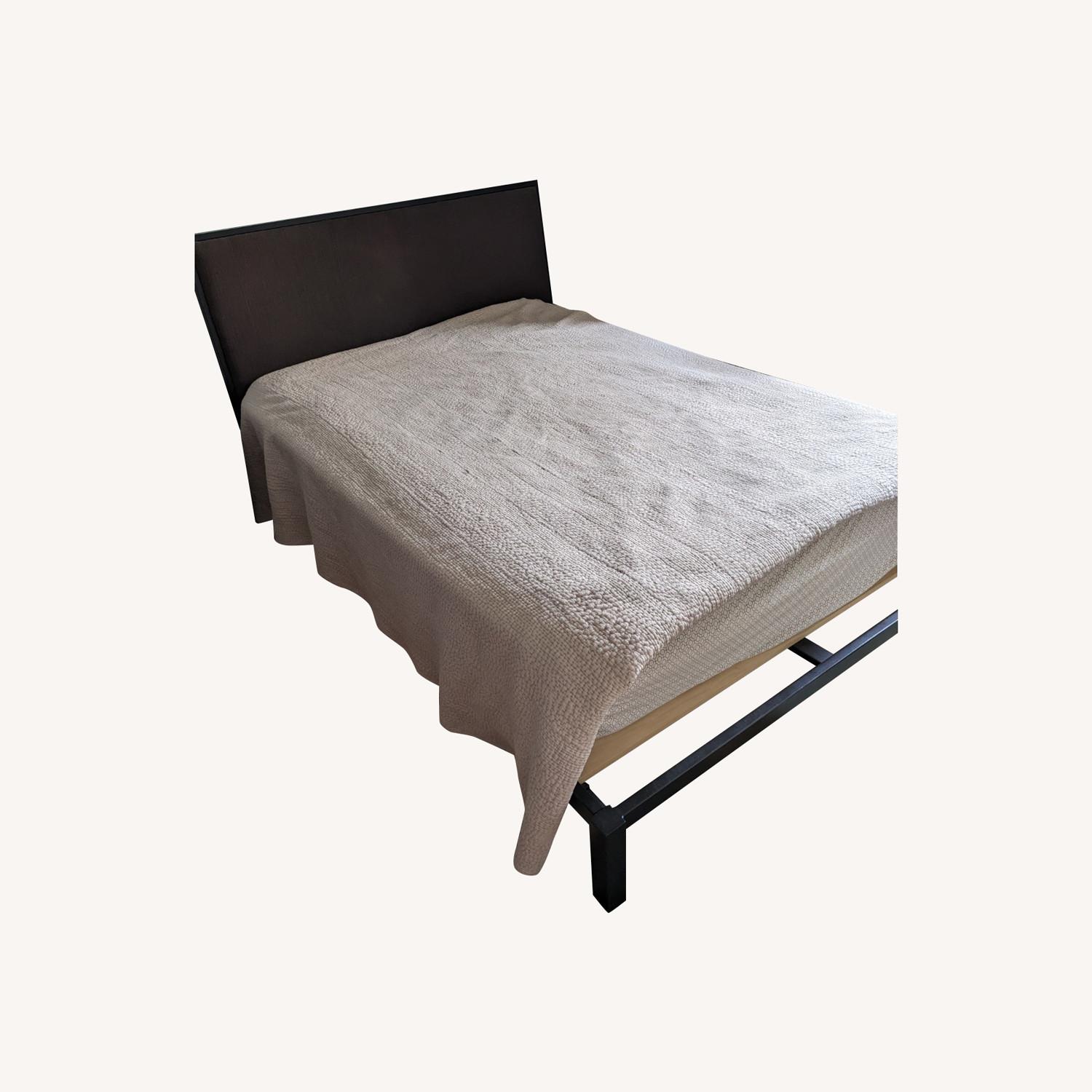 Black Metal Full Fame With Headboard - image-0