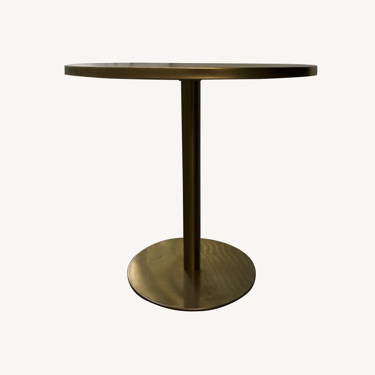 CB2 Watermark Brass Outdoor Bistro Table AptDeco