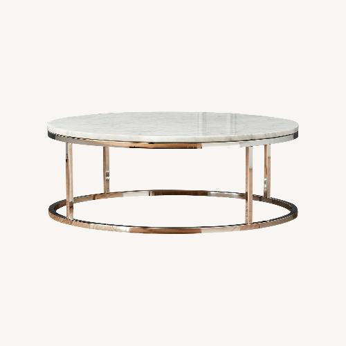 CB2 Marble Coffee Table Round AptDeco