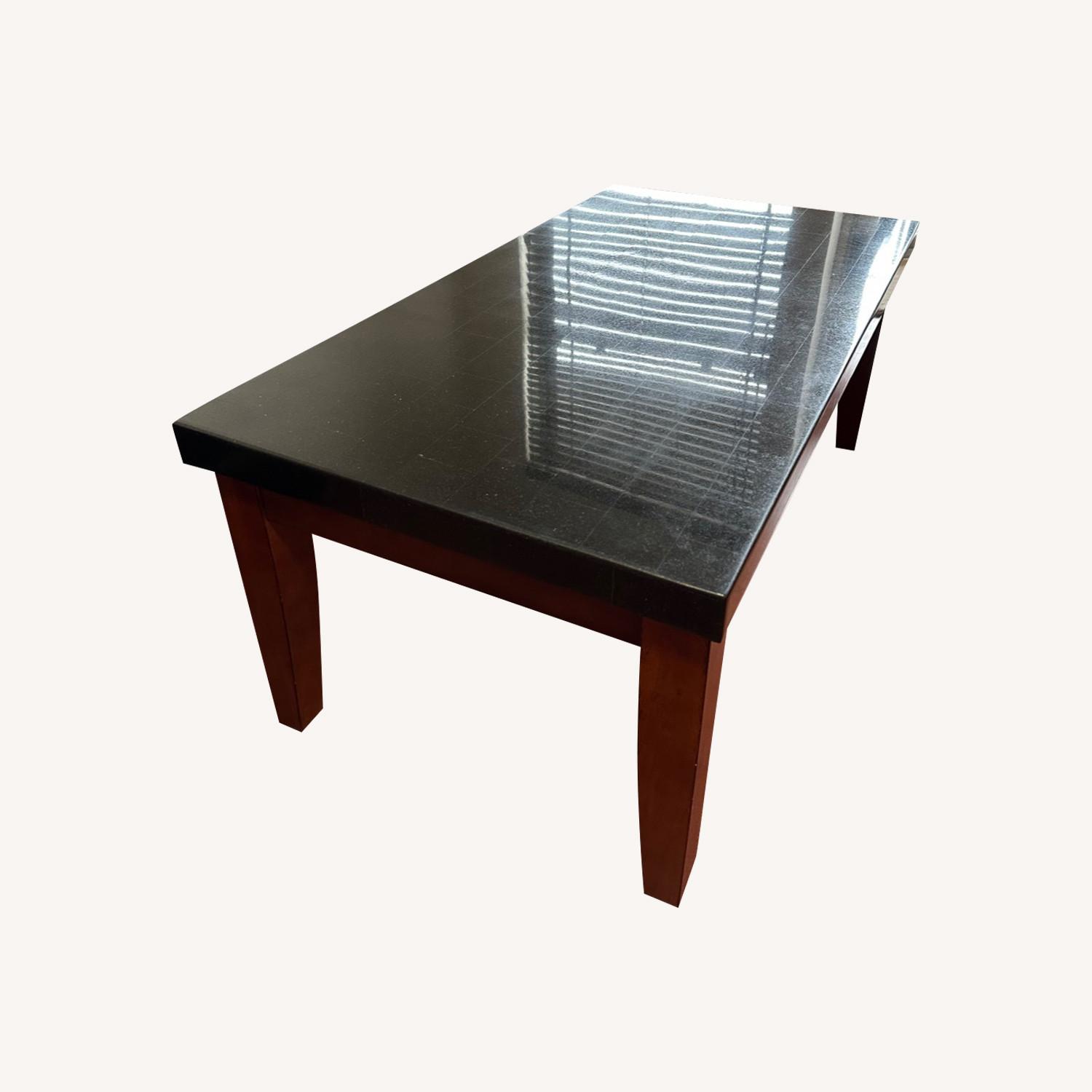 Pottery Barn Rectangular Coffee Table Black Stone - image-0