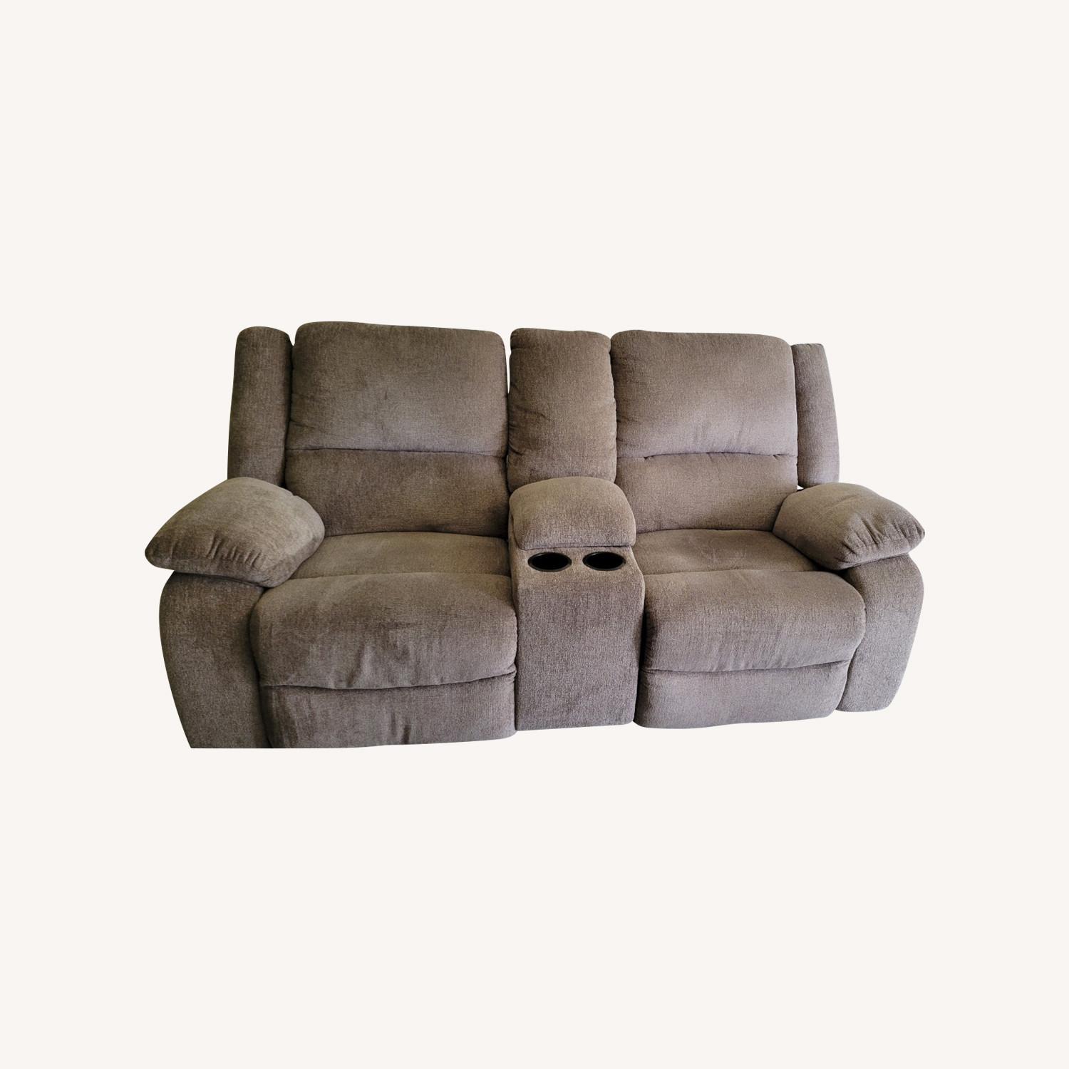 Ashley Furniture Reclining Loveseat with Console - image-0