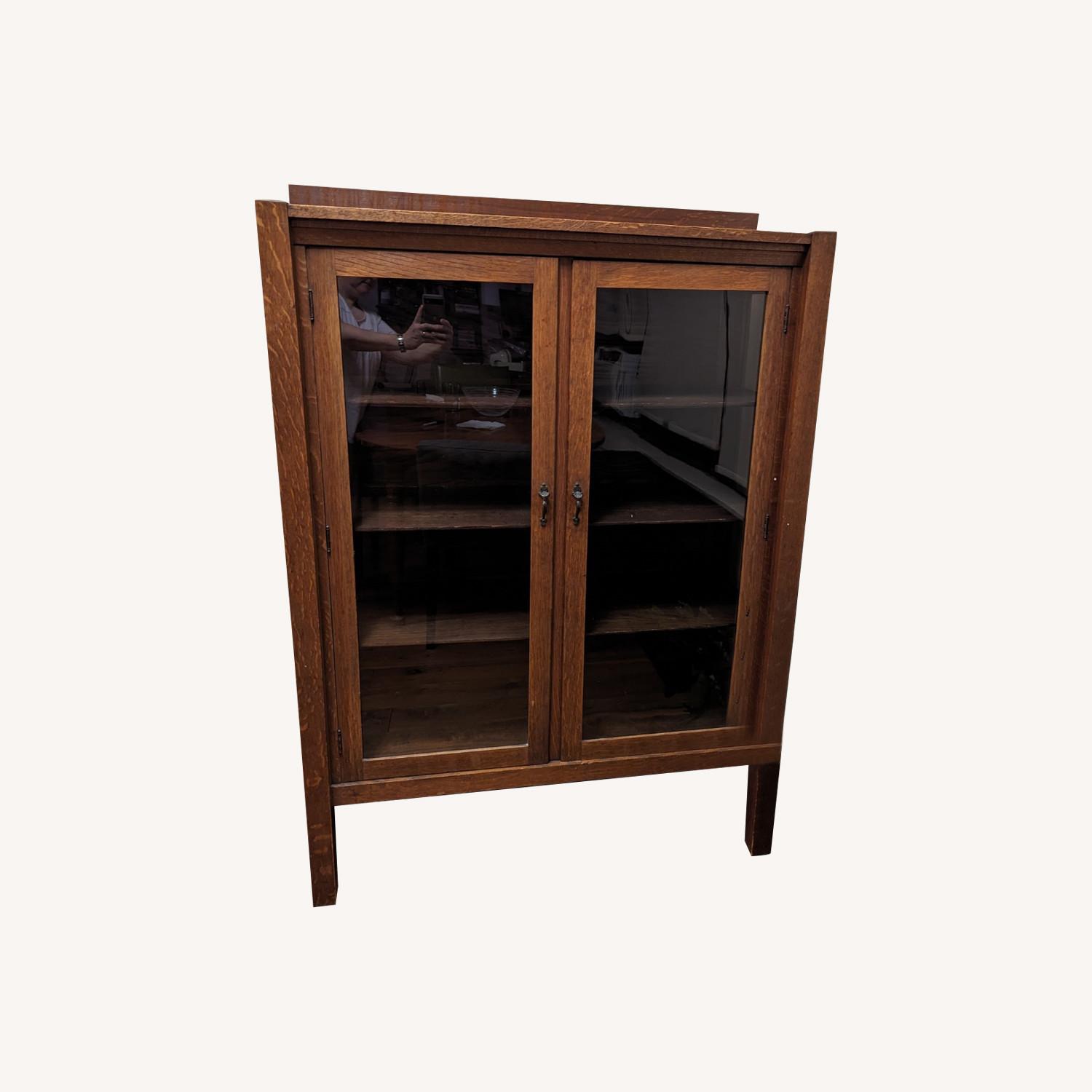Solid Wood Vintage China Cabinet - image-0
