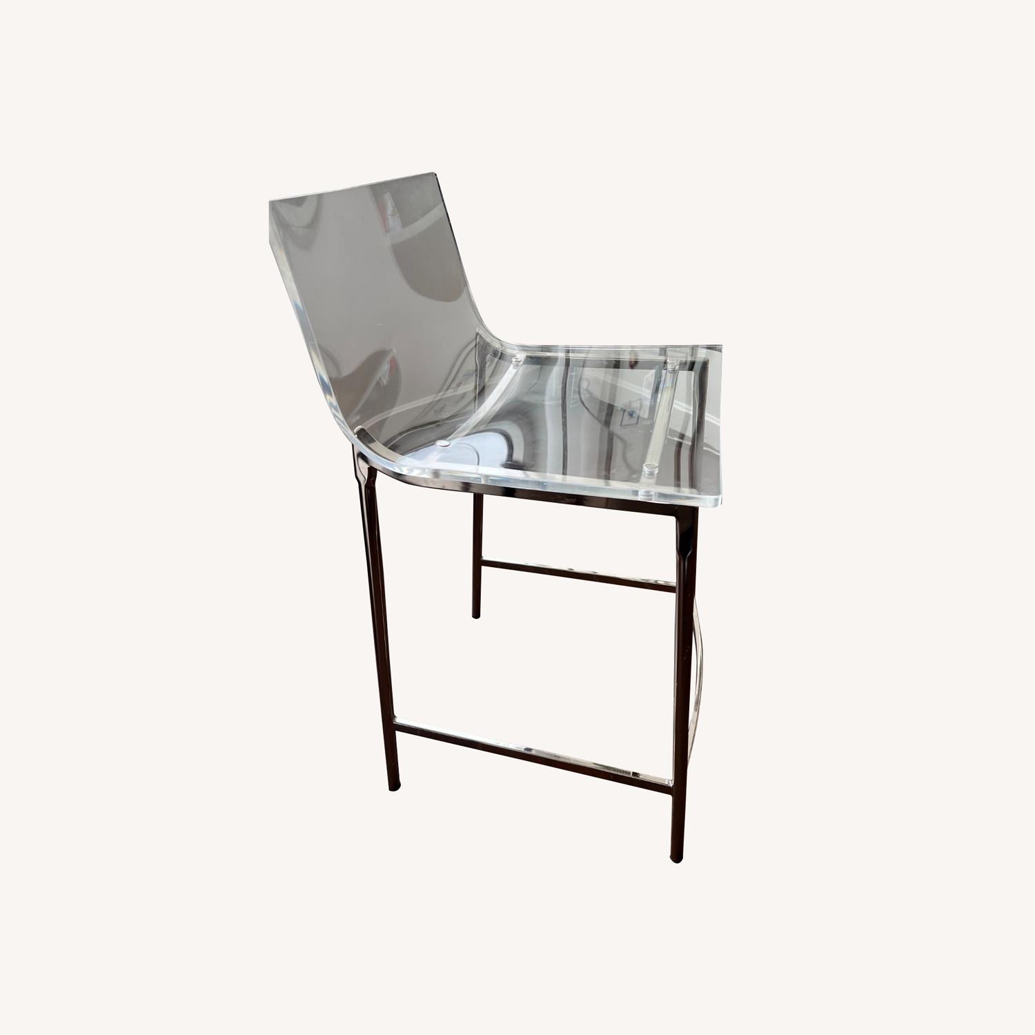 CB2 Chiaro Clear Counter Stools (x2) - image-0