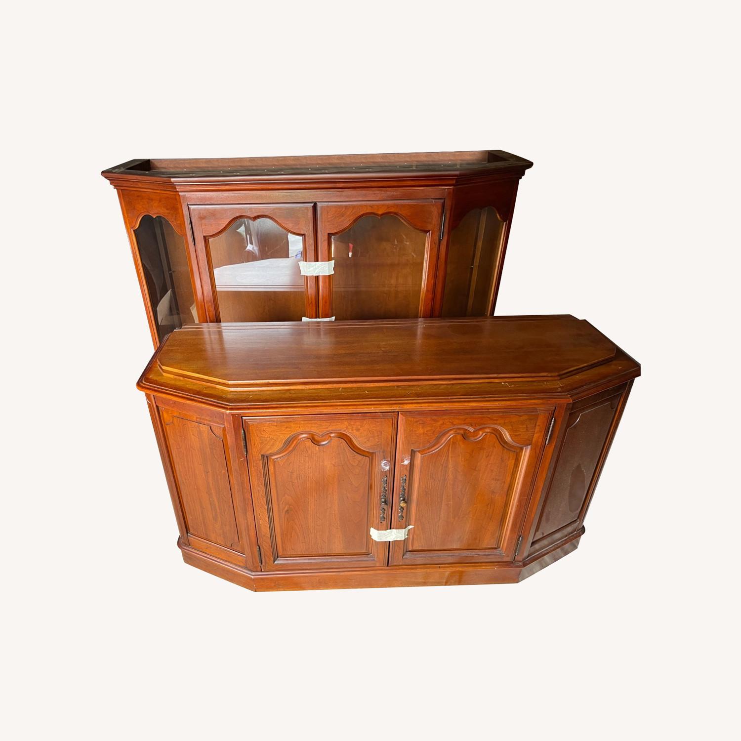 American Made Walnut Hutch& Cabinet Set - image-0