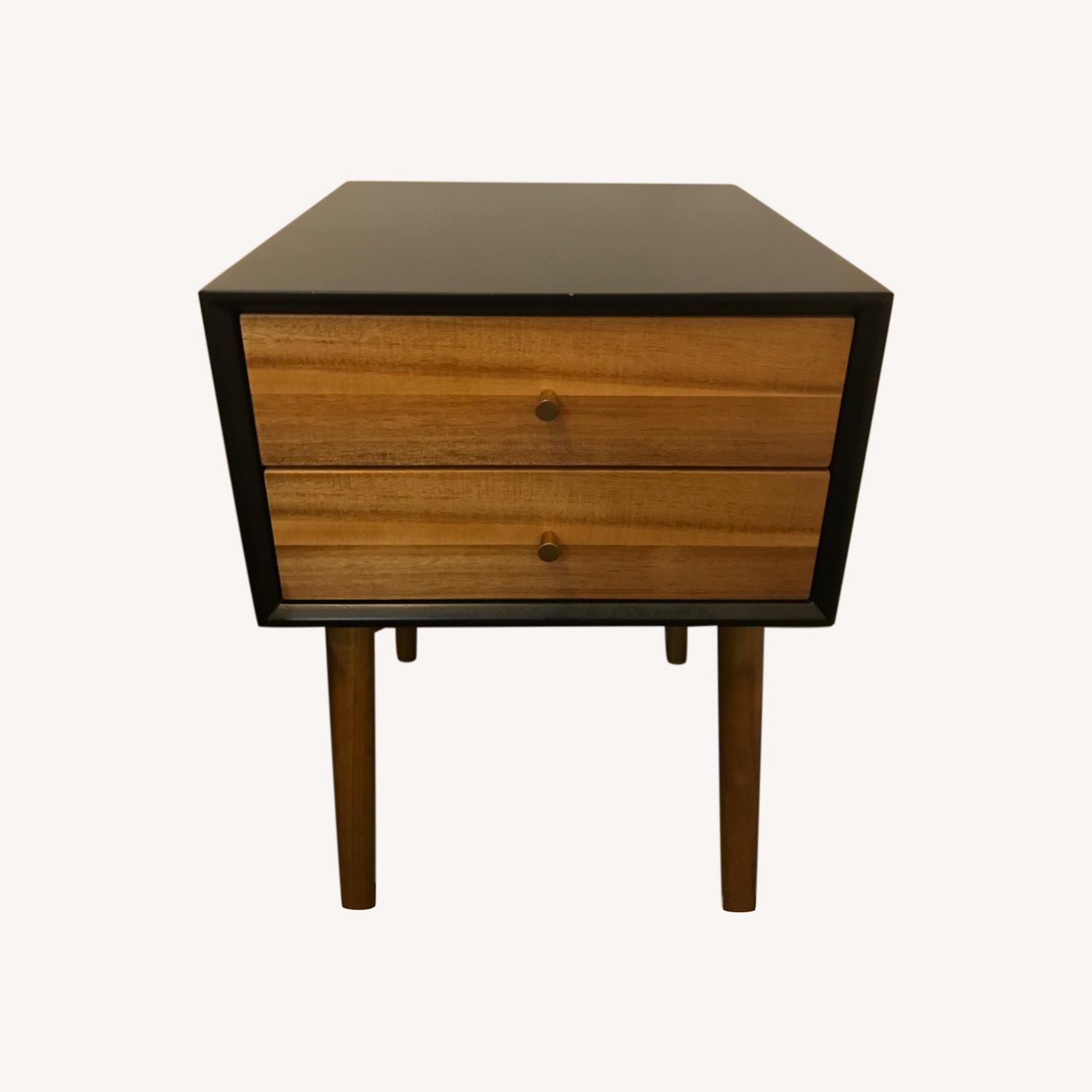 Black-Acacia Wood Nightstand - AptDeco