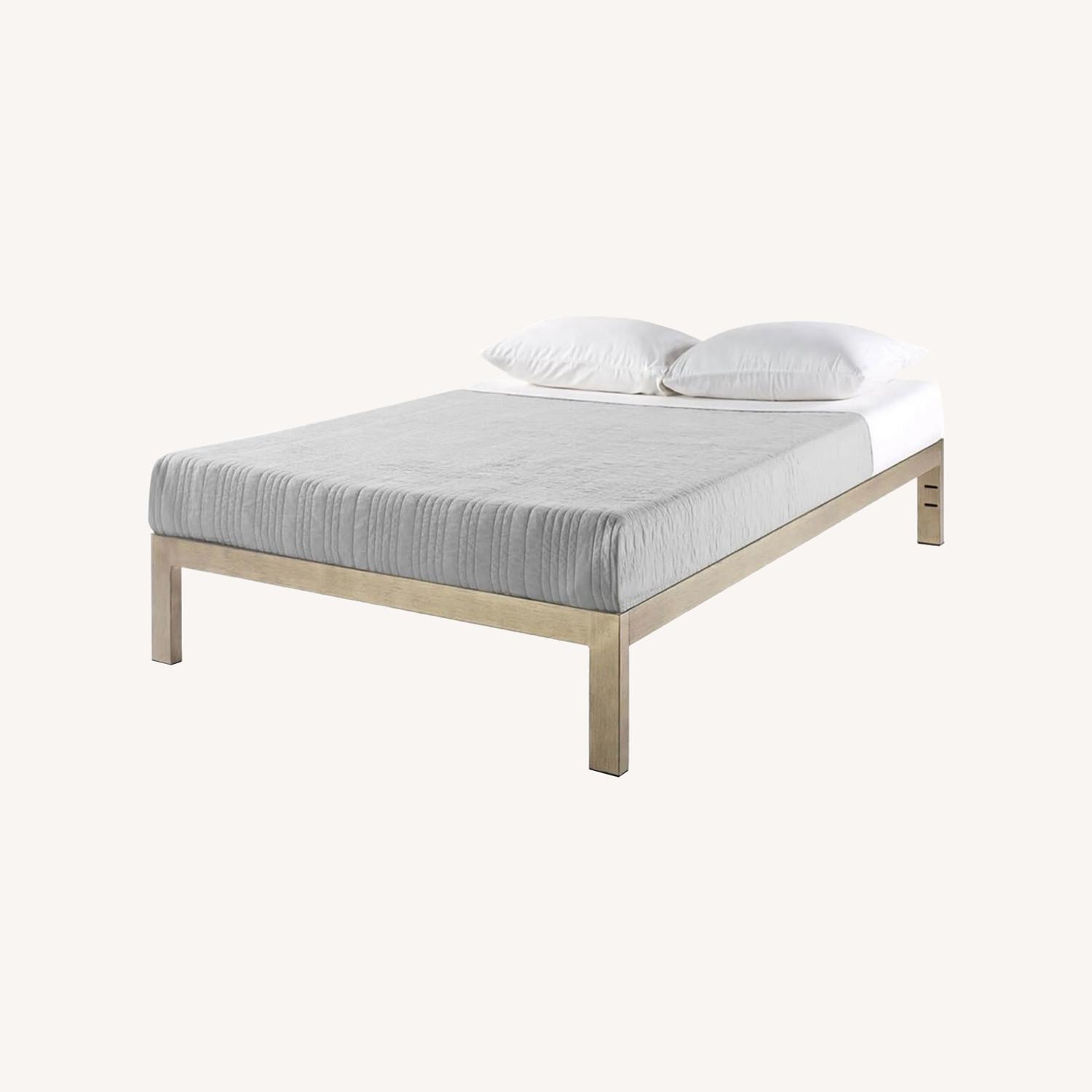 The Frame Gold Brushed Steel Bed Frame - image-0