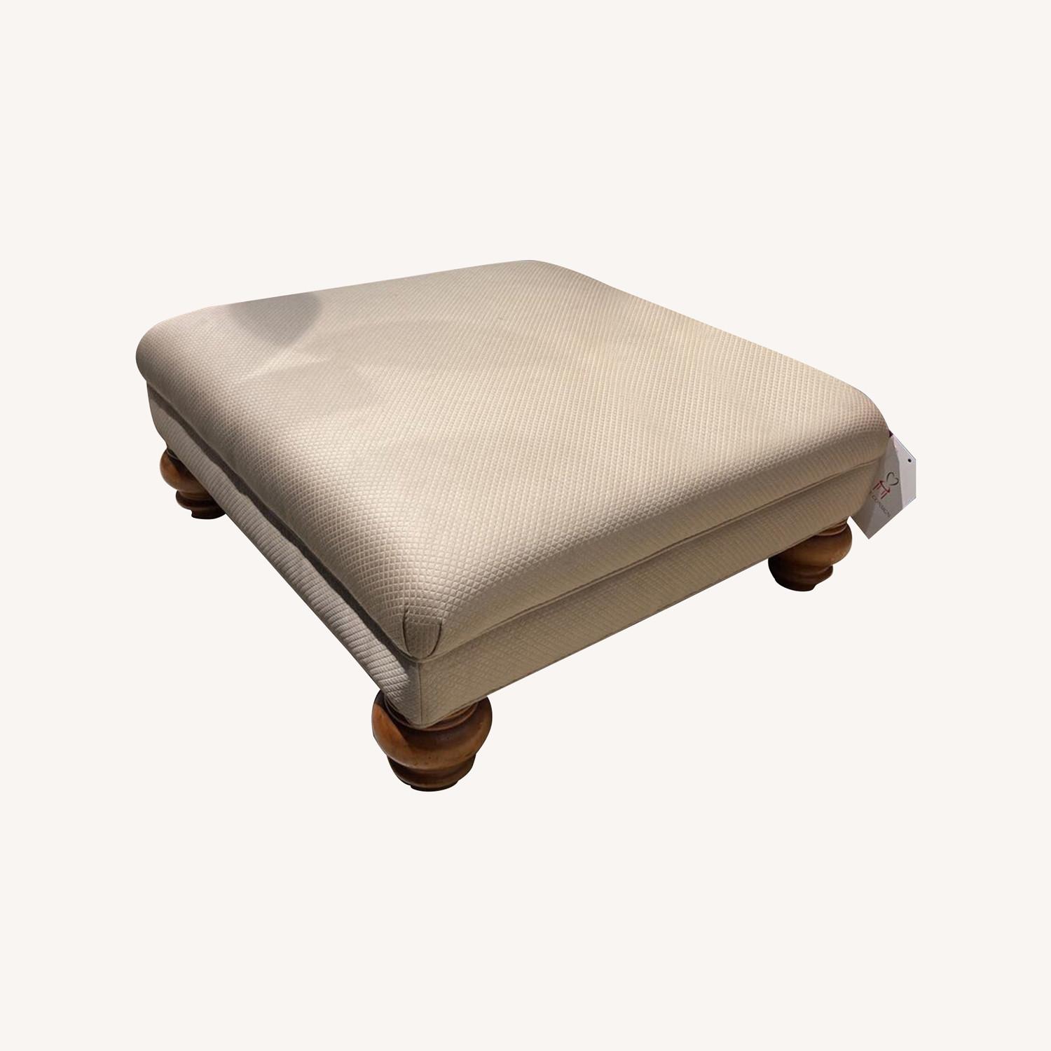 Square Upholstered Ottomans Beige AptDeco