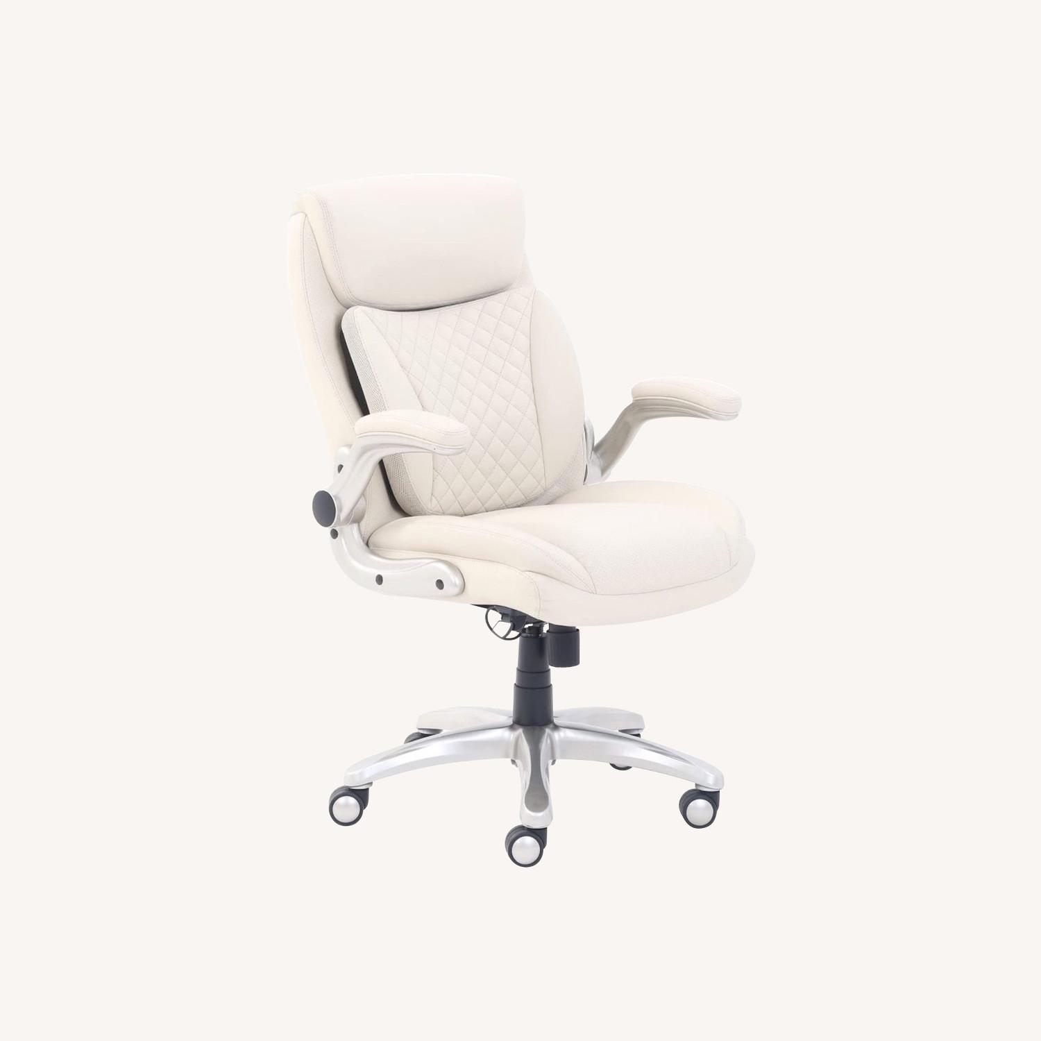 Amazon Commercial Cream Leather Office Chair - image-0