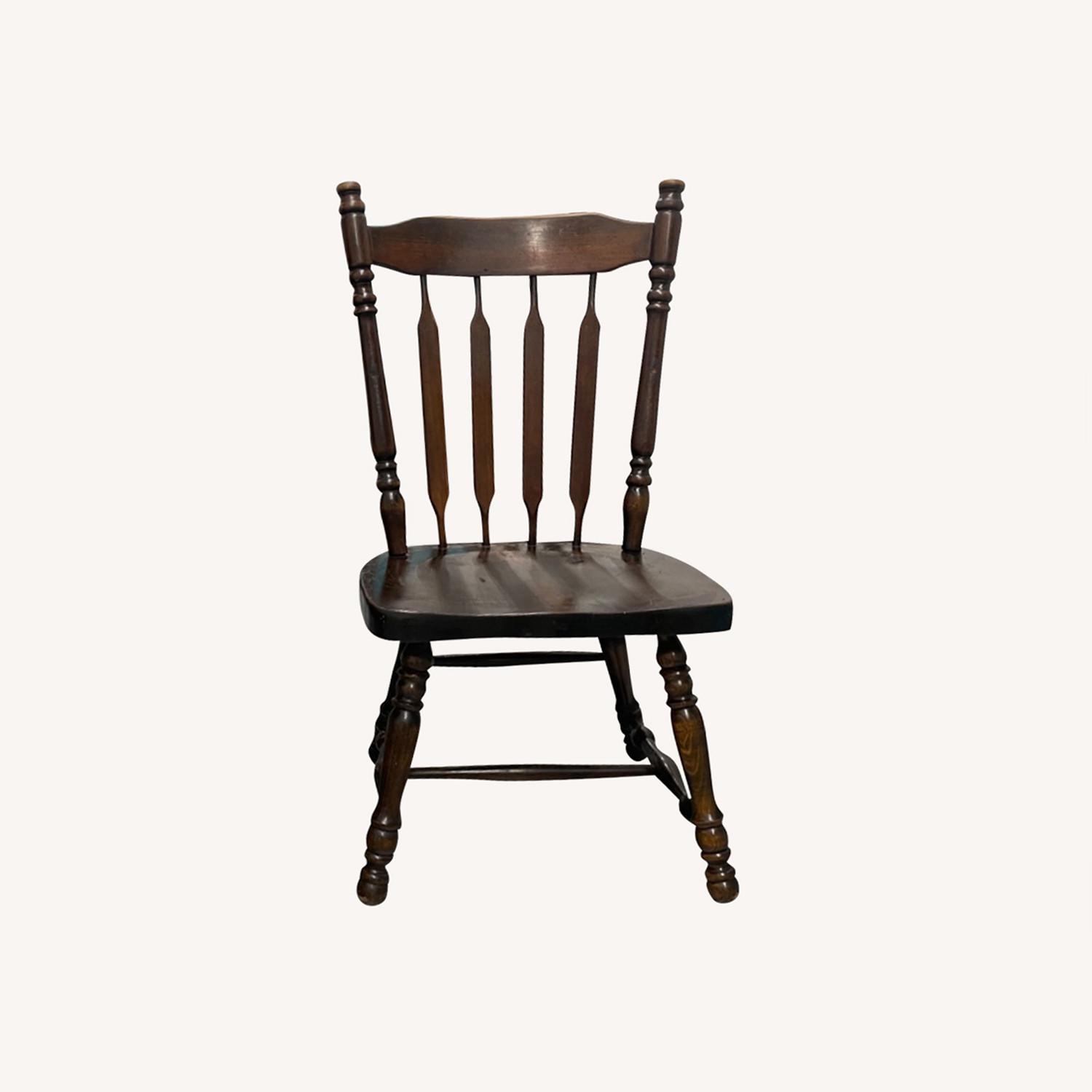 Vintage 1970s Set of 4 Solid Wood Chairs - image-0