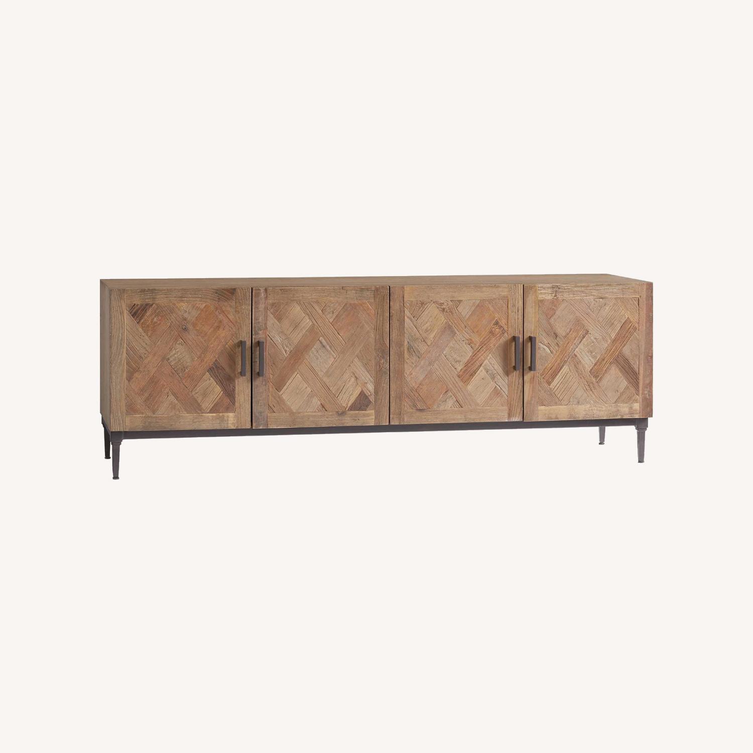 Pottery Barn Parquet Reclaimed Wood Media Console - image-0