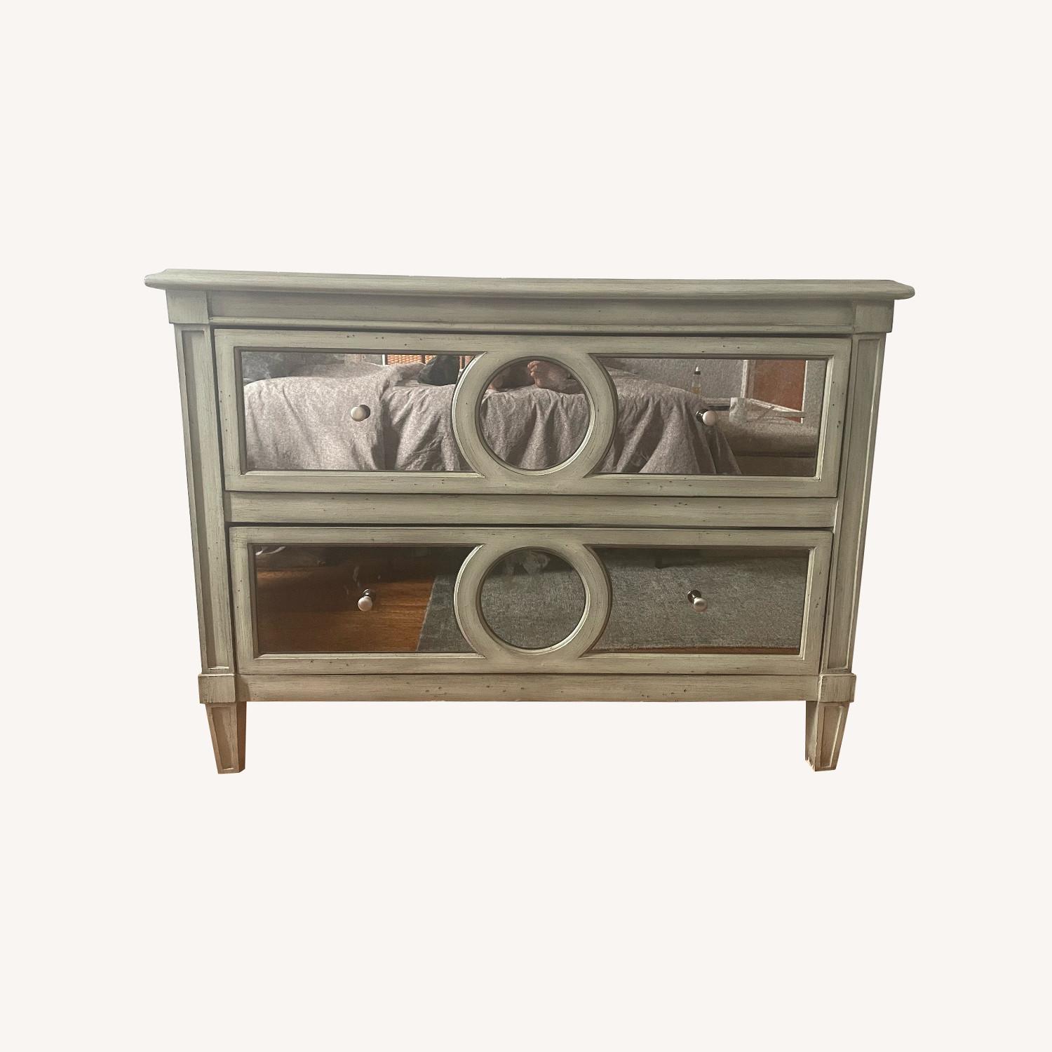 Wooden Sage Dresser with Mirrored Drawers - image-0