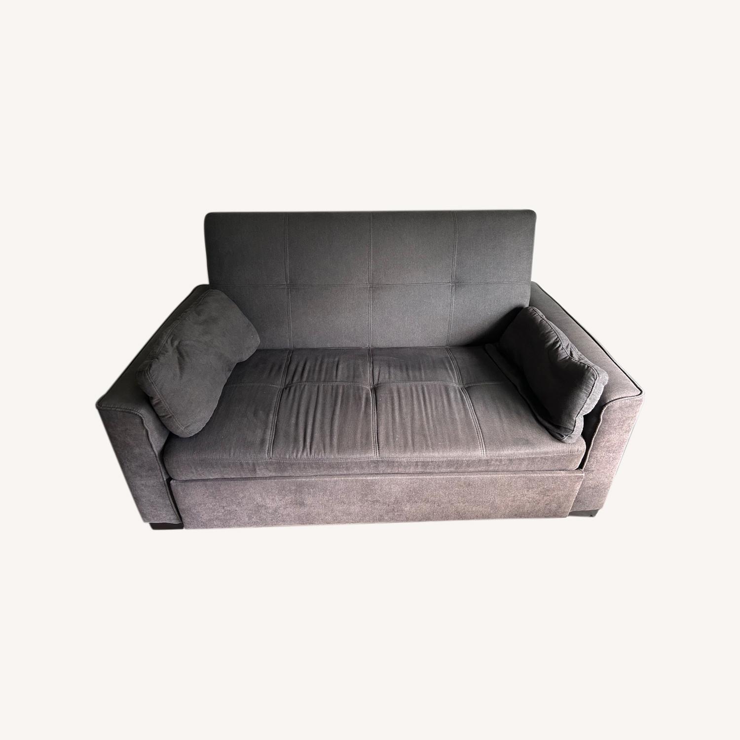 Dark Grey Convertible Sleeper Sofa - image-0