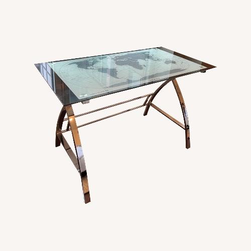 IKEA Galant Glass Kidney Shaped Office Table AptDeco