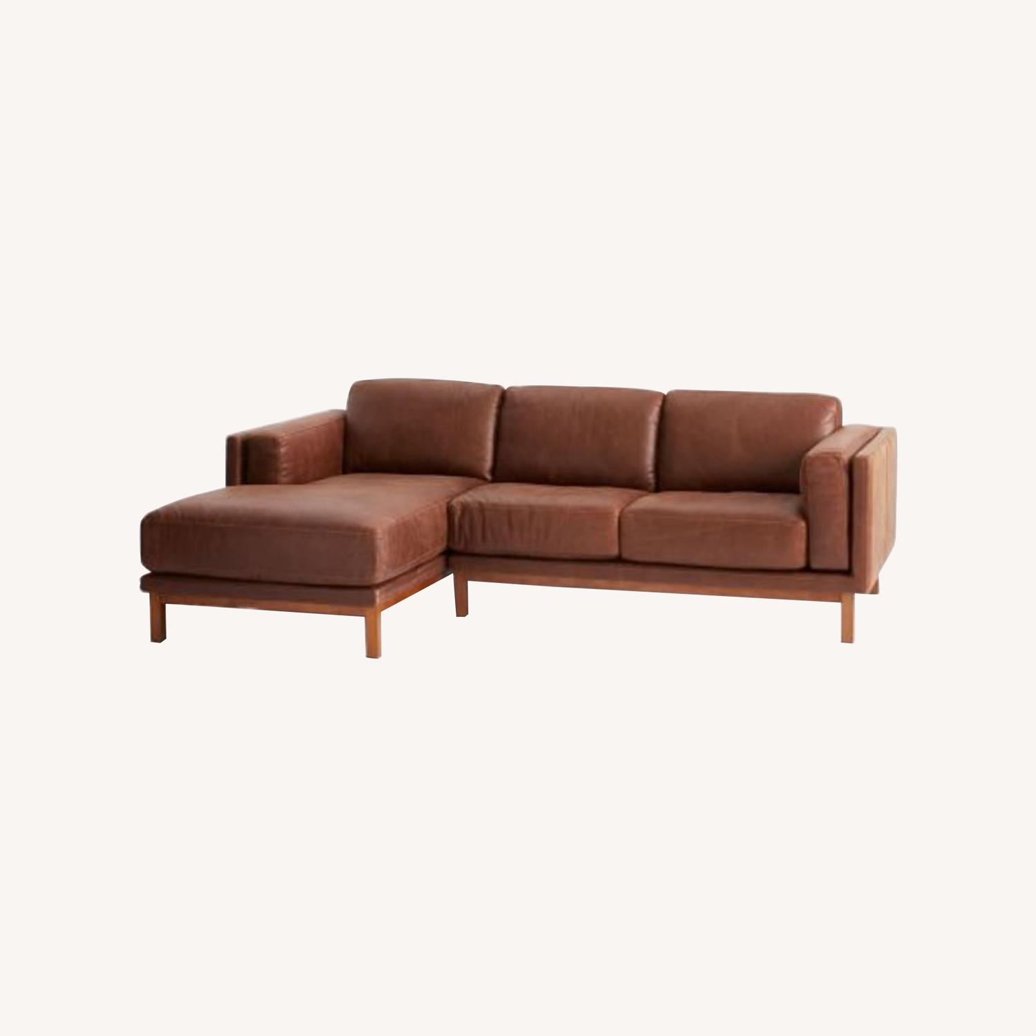 West Elm Dekalb Leather 2-Piece Chaise Sectional - image-0