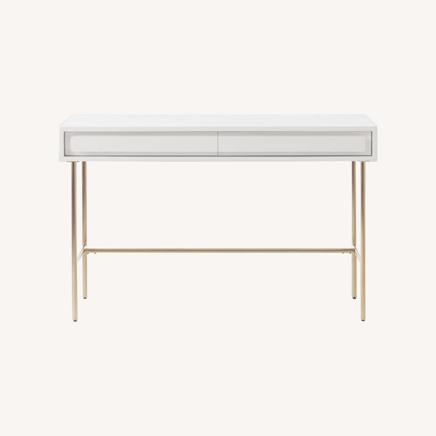 West Elm White Gemini Desk - image-0