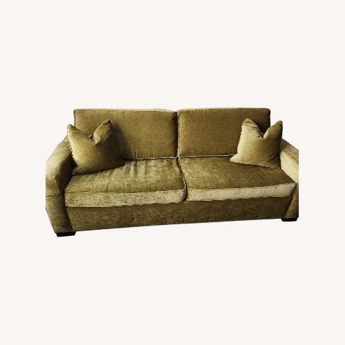 Traditional Ethan Allen Tufted Skirted Sofa AptDeco