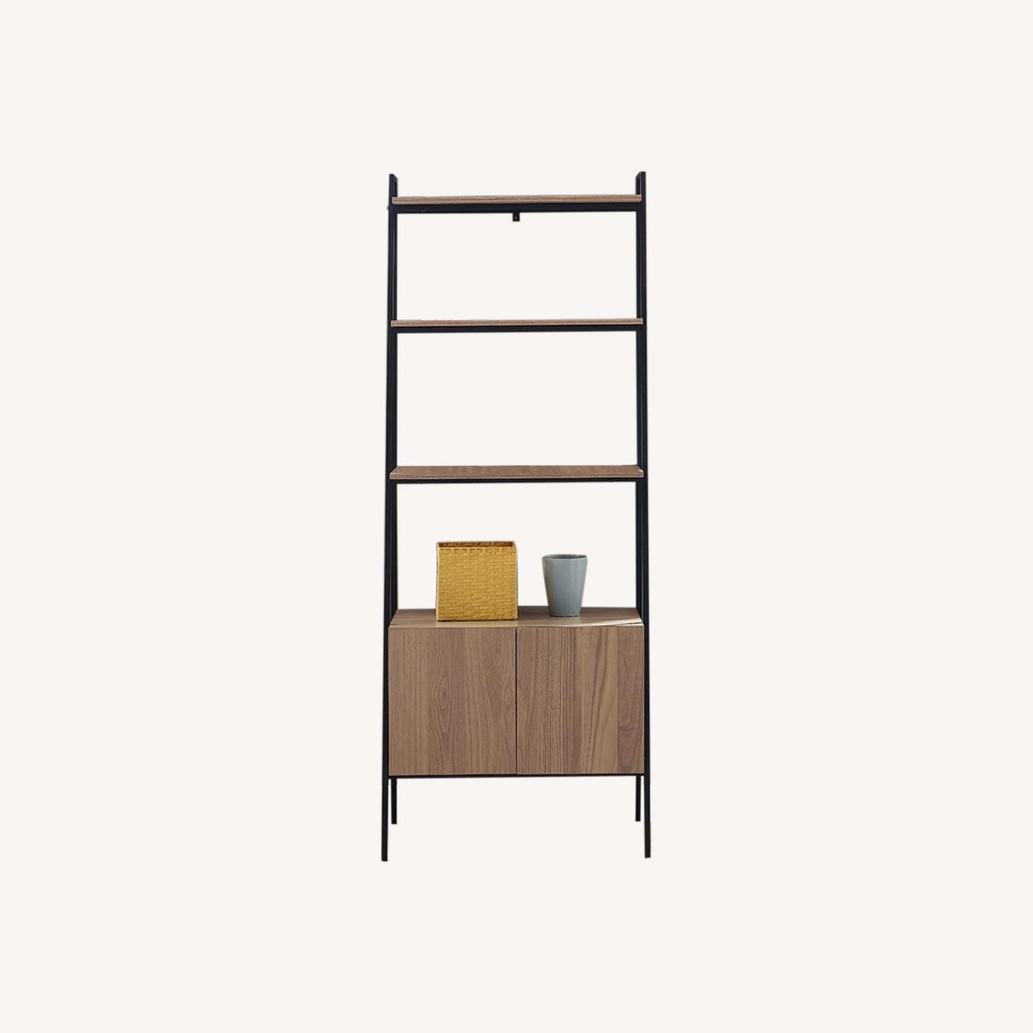 72" H x 28" W Metal & Wood Ladder Bookcase - image-0