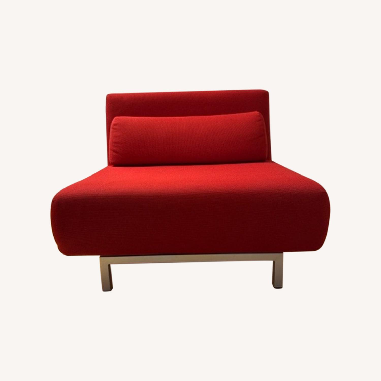 J&M Furniture Convertible Red Fabric Chair Bed AptDeco