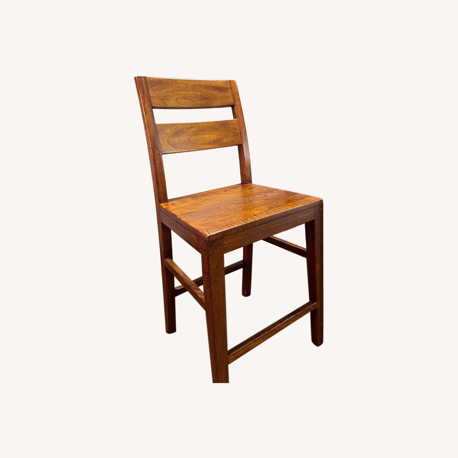 West Elm Set of Wood High Back Bar Chairs - image-0