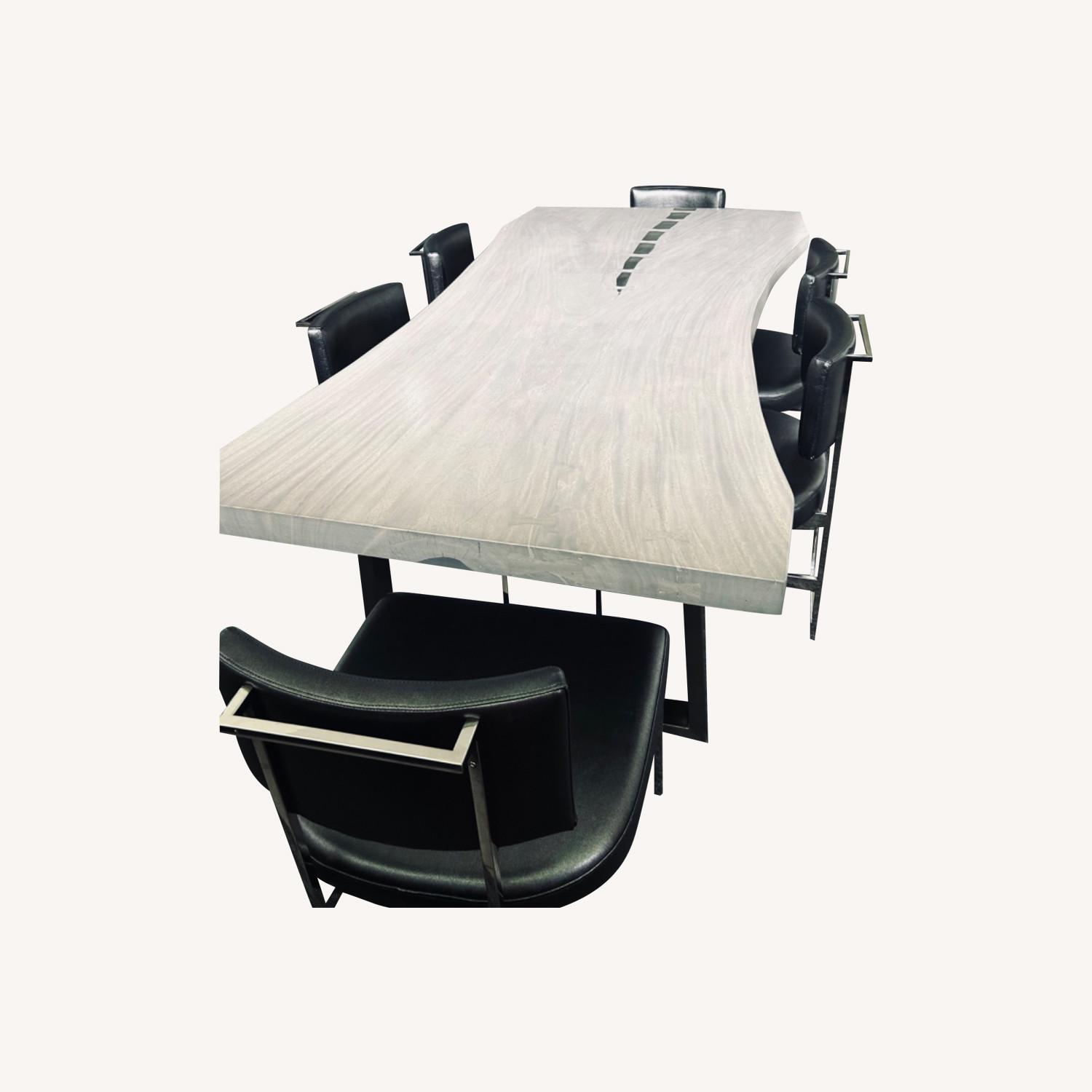 Custom Edgy and Modern Gray Dining Set - image-0