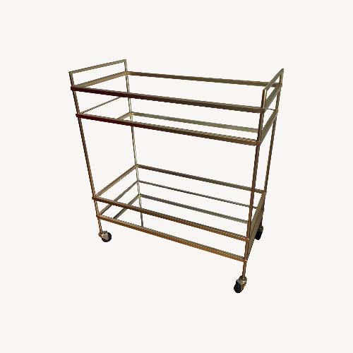 Target Wood & Gold Finish Bar Cart Threshold AptDeco