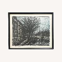 Vintage French Cityscape Lithograph-Bernard Buffet