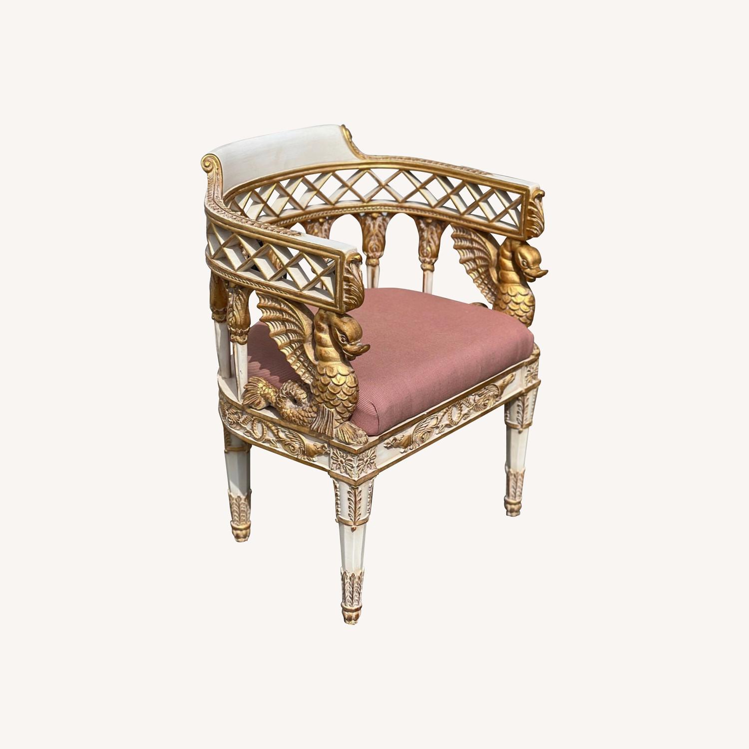 Italian Neoclassical Gold leaf Unique Armchair - image-0