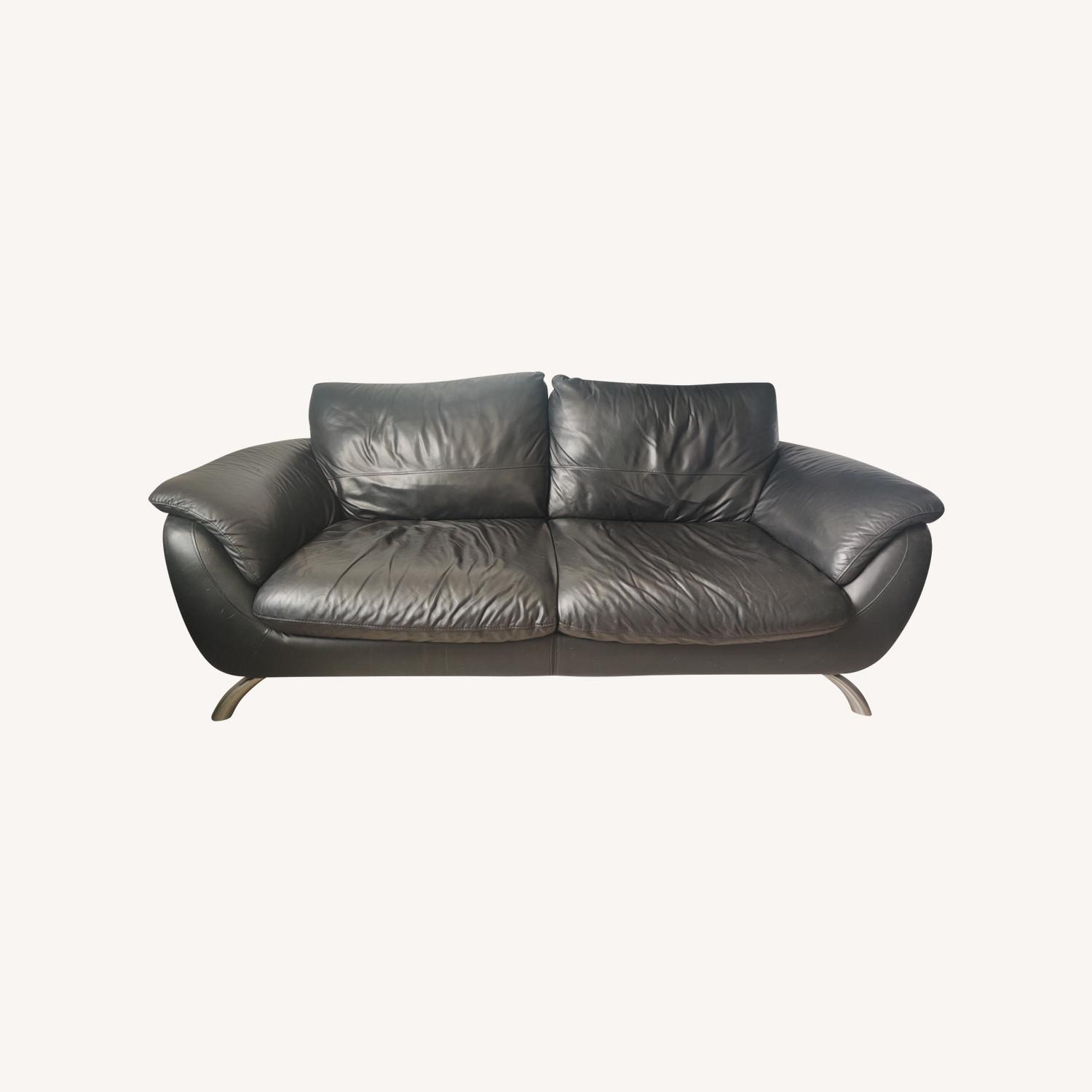 Italsofa イタルソファ 本革レザー黒2人掛けNatuzzi Italia Natuzzi Italsofa 2 Seater Sofa - AptDeco