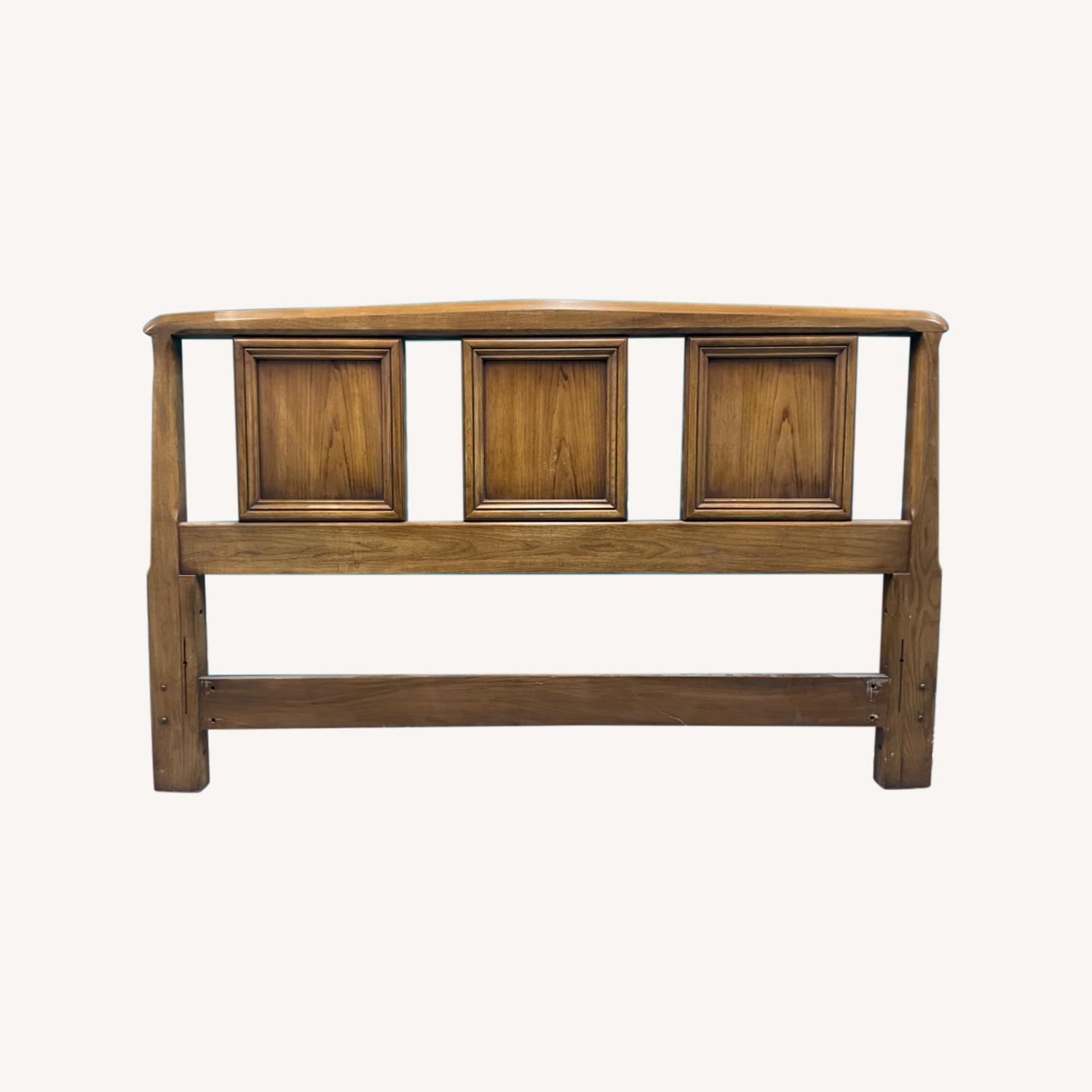 White Furniture 1970s Solid Wood Full Size Headboard - image-0