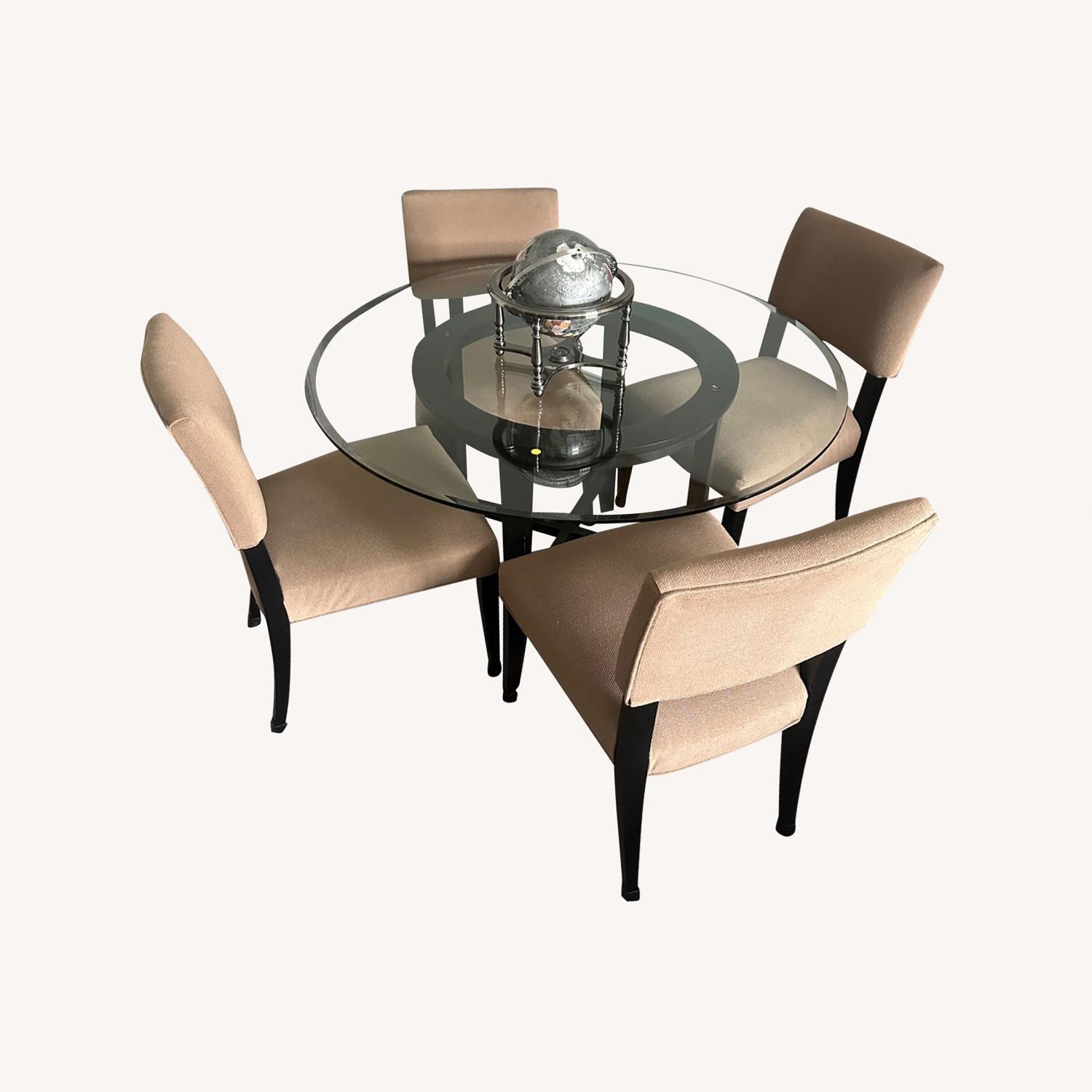 Crate & Barrel Dining Glass Top Set - image-0