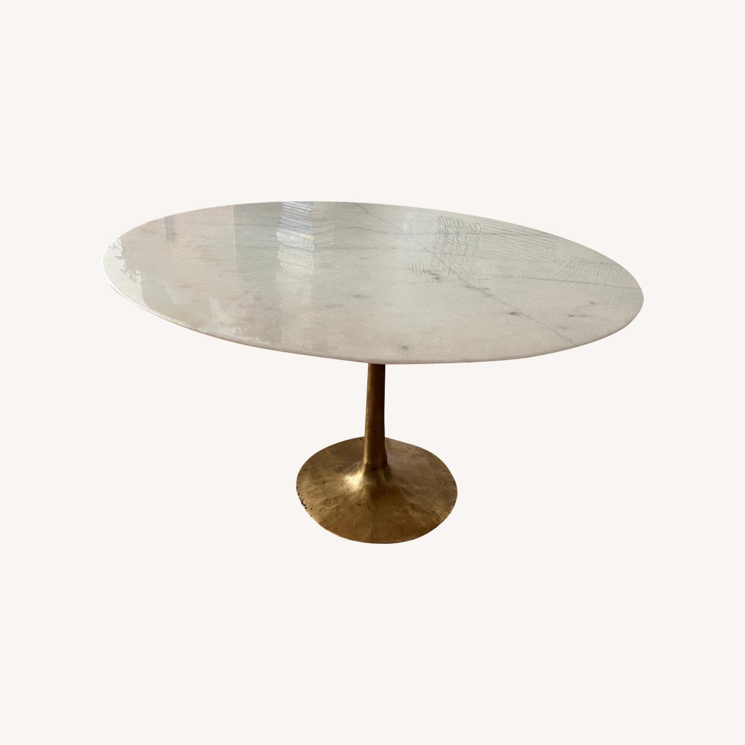 Organic Modernism White Marble Tulip Dining Table - image-0
